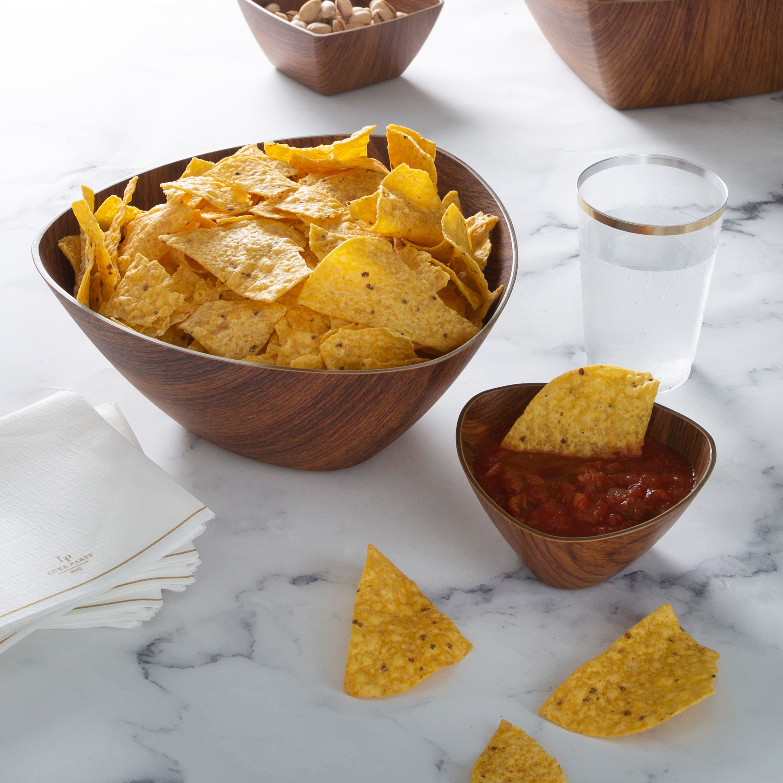 Luxe Party Mahogany Collection Large&#x22; Triangle Serving Bowl