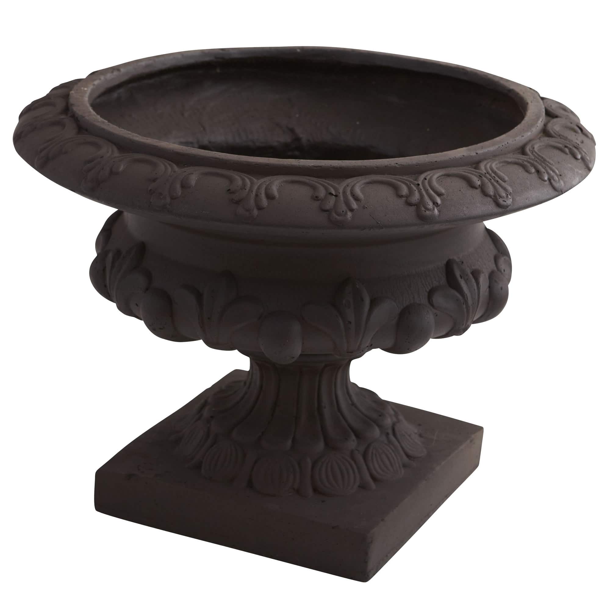 12.5&#x22; Iron-finish Decorative Urn