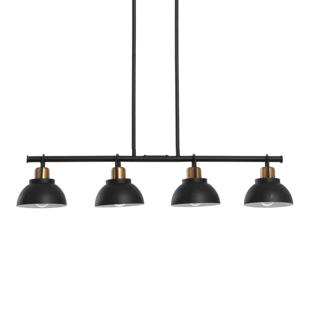 Hello Honey® Robert Stevenson Lighting Walsh Metal 4-Light Linear Chandelier with Shades