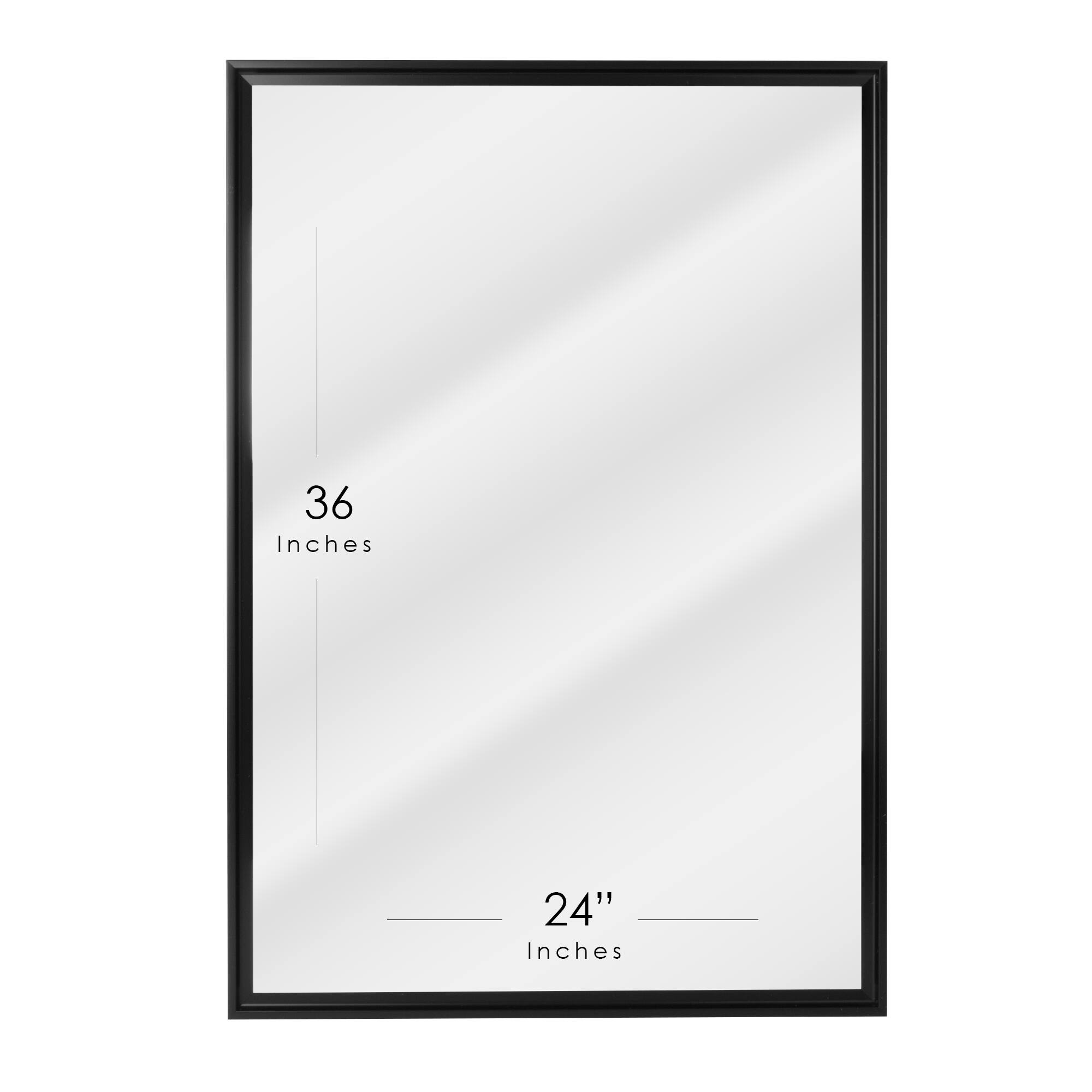 Head West® Glossy Black Rectangular Edge-to-Edge Float Framed Accent Wall Mirror
