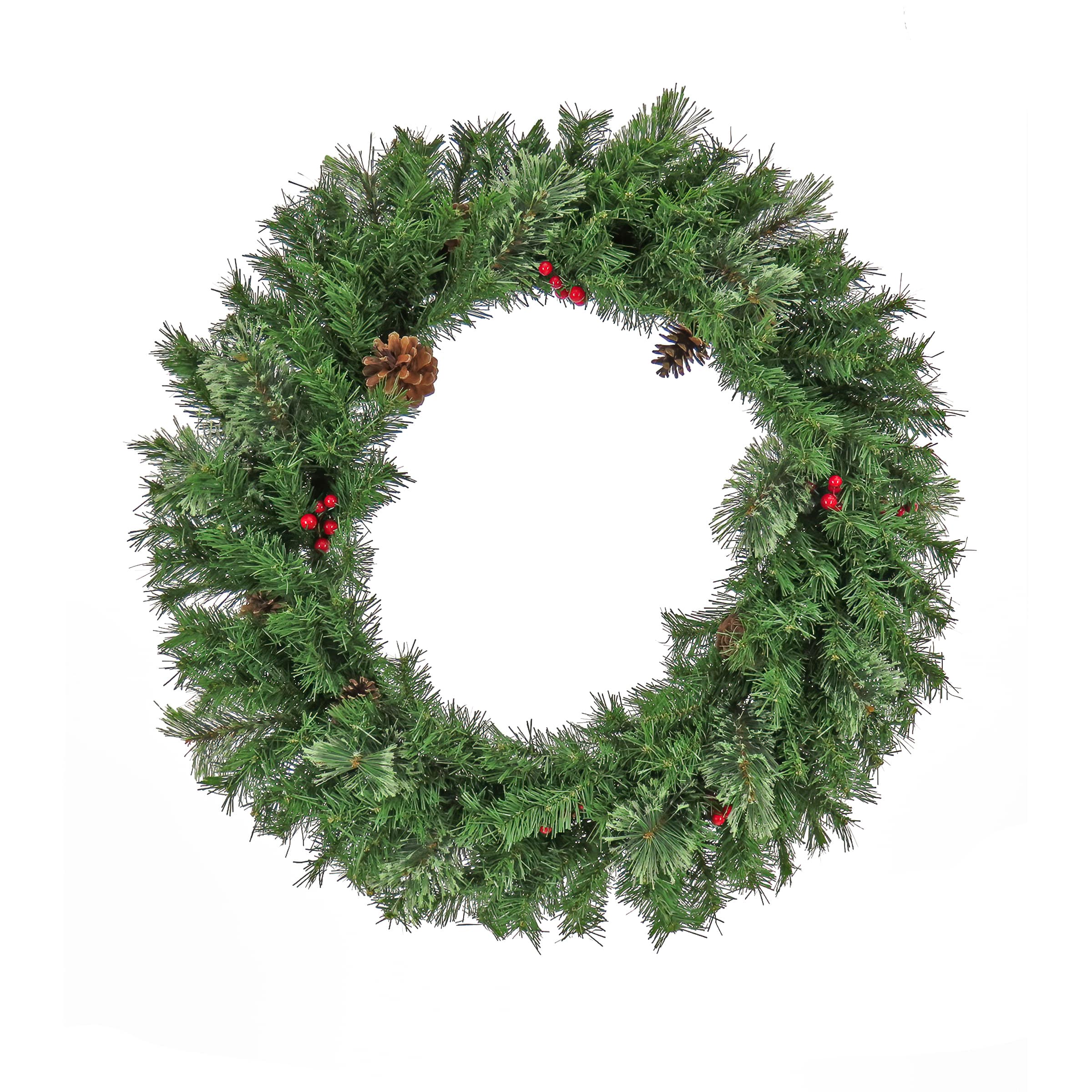 30" Cashmere Wreath with Pinecones & Berries