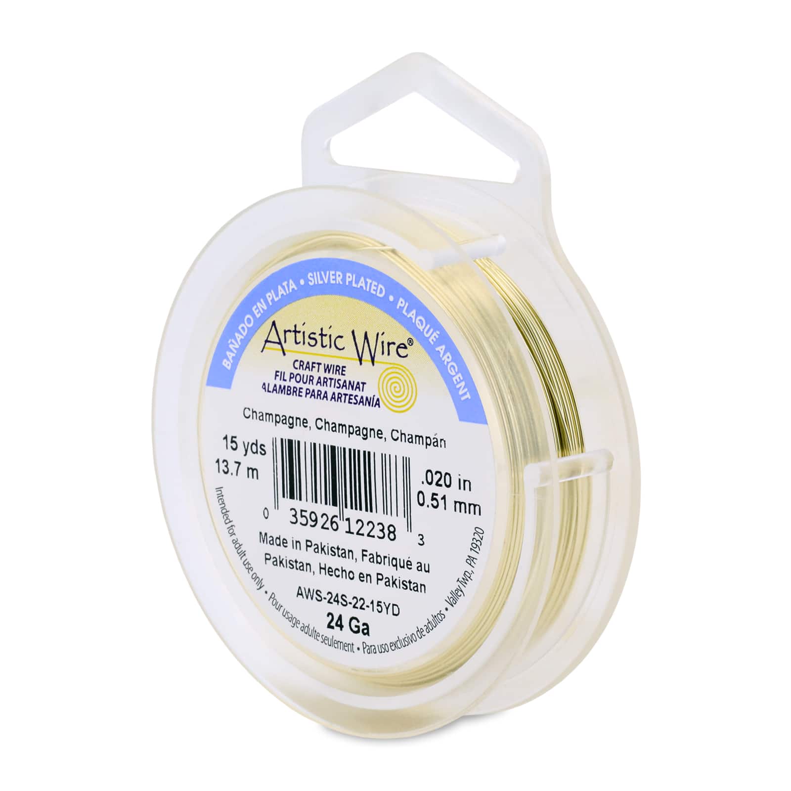 Artistic Wire® 24 Gauge Silver Plated Tarnish Resistant Colored Copper Craft Wire, 15yd.