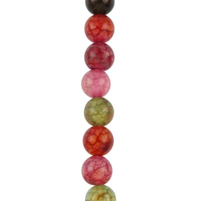 Multicolor Crackled Agate Round Beads by Bead Landing™