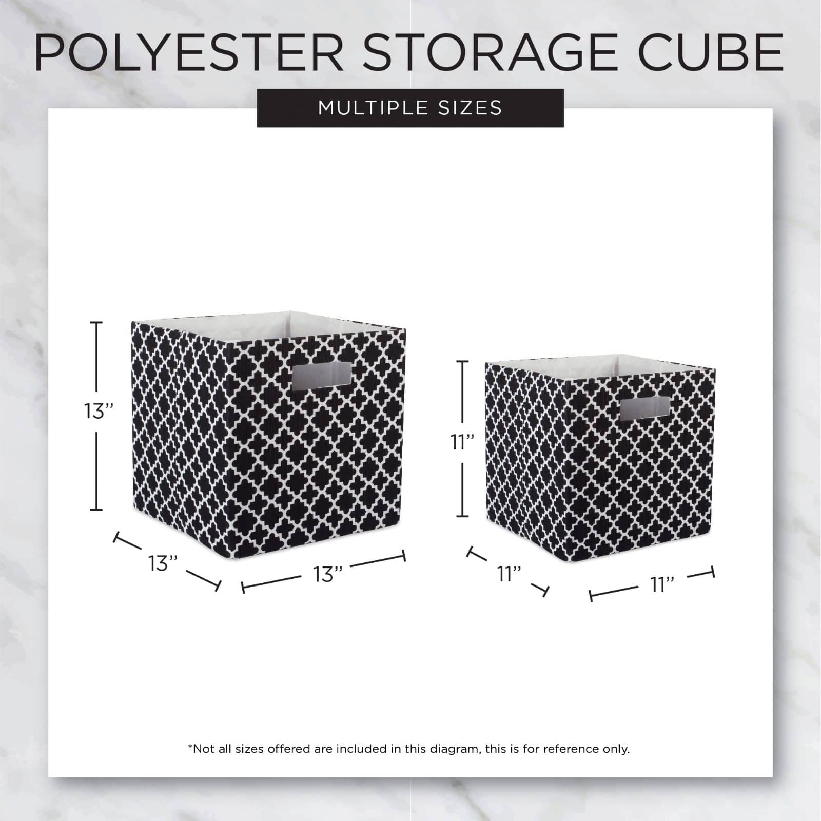 DII&#xAE; 11&#x22; Black Herringbone Storage Cube, 2ct.
