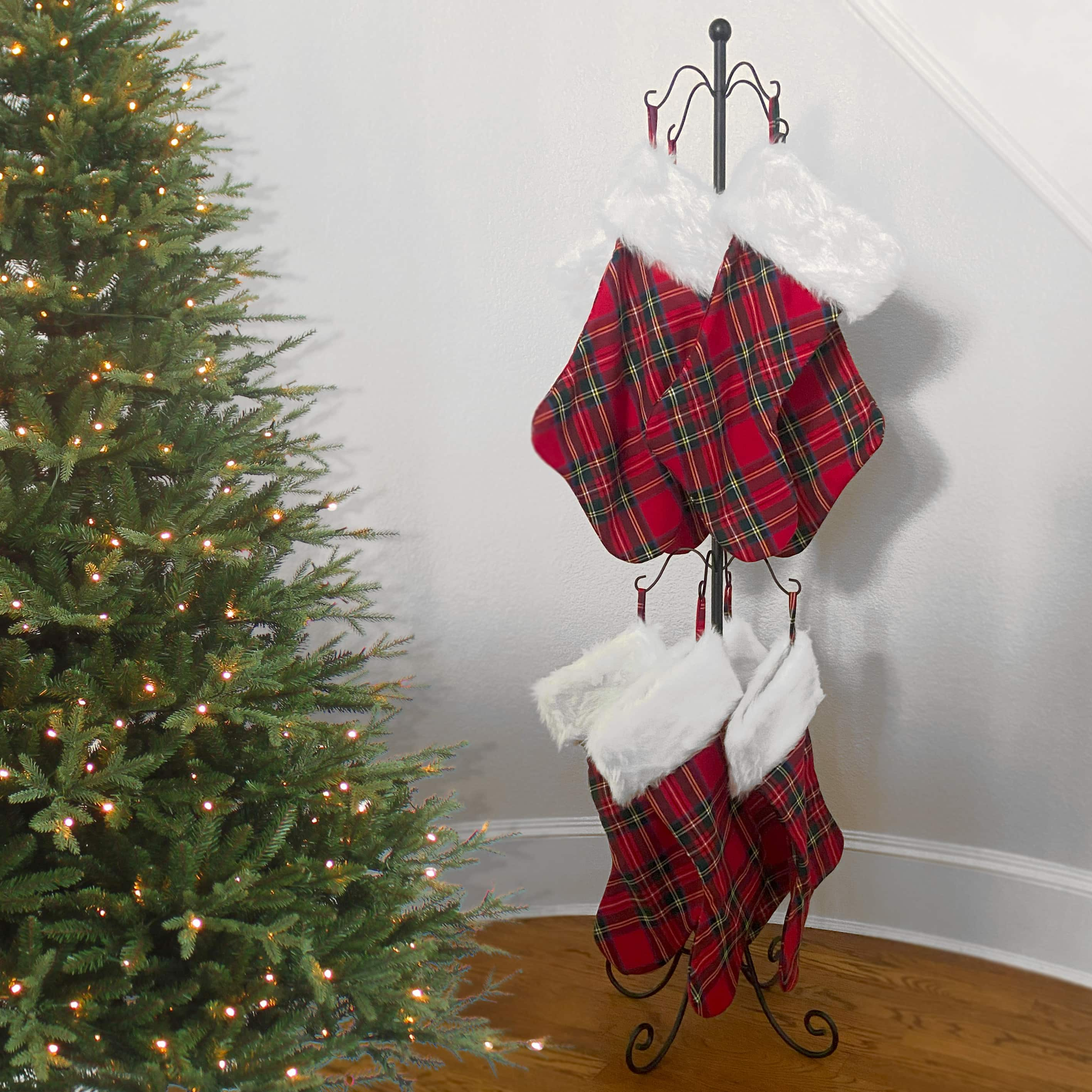 Haute Decor 54&#x22; Black Adjustable Christmas Stocking Tree Stand