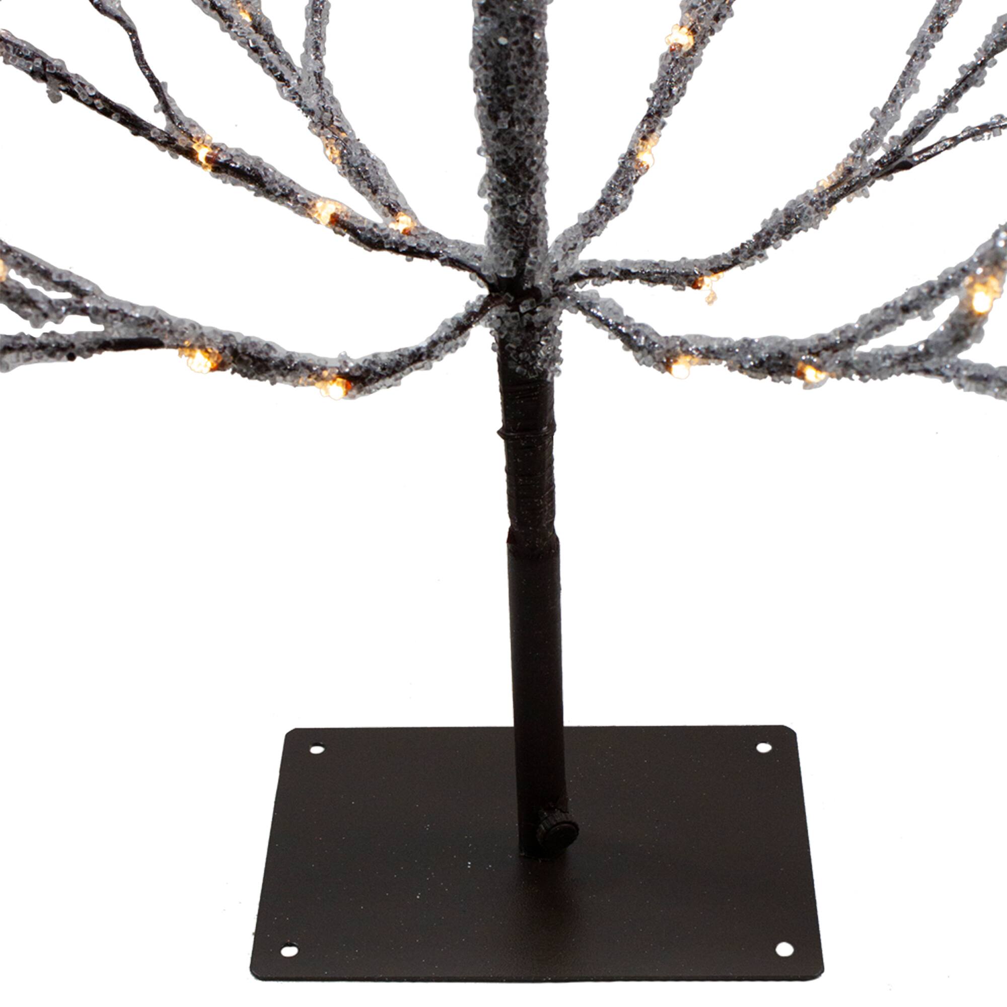 6ft. Pre-Lit Brown Artificial Christmas Tree with LED Clear Icicle Lights