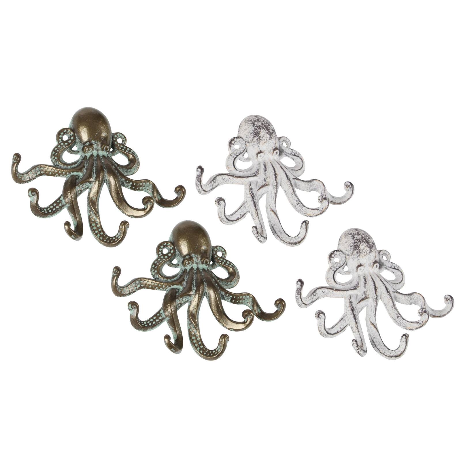 Set of 2 Bronze Metal Coastal Wall Hook, 8" x 7"