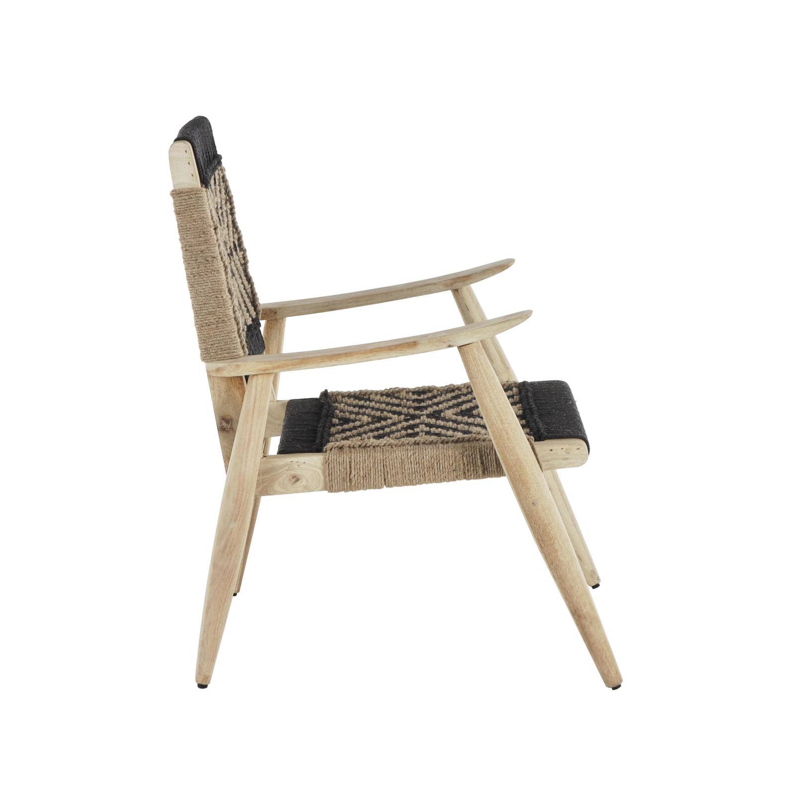 24" x 33" Black Jute Rope Woven Accent Chair