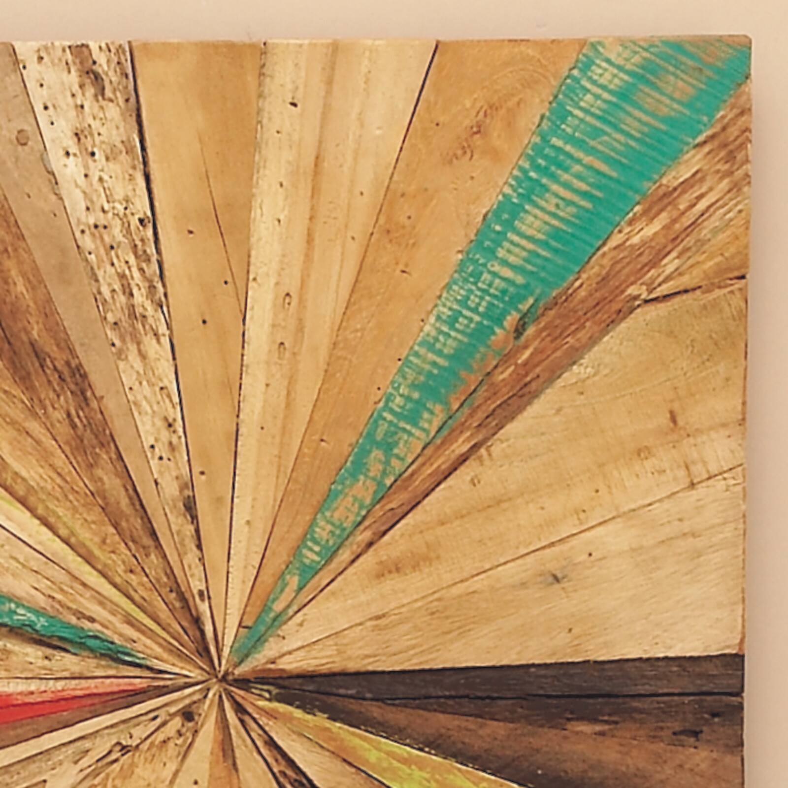 39" Brown Rustic Abstract Teak Wood Wall Decor