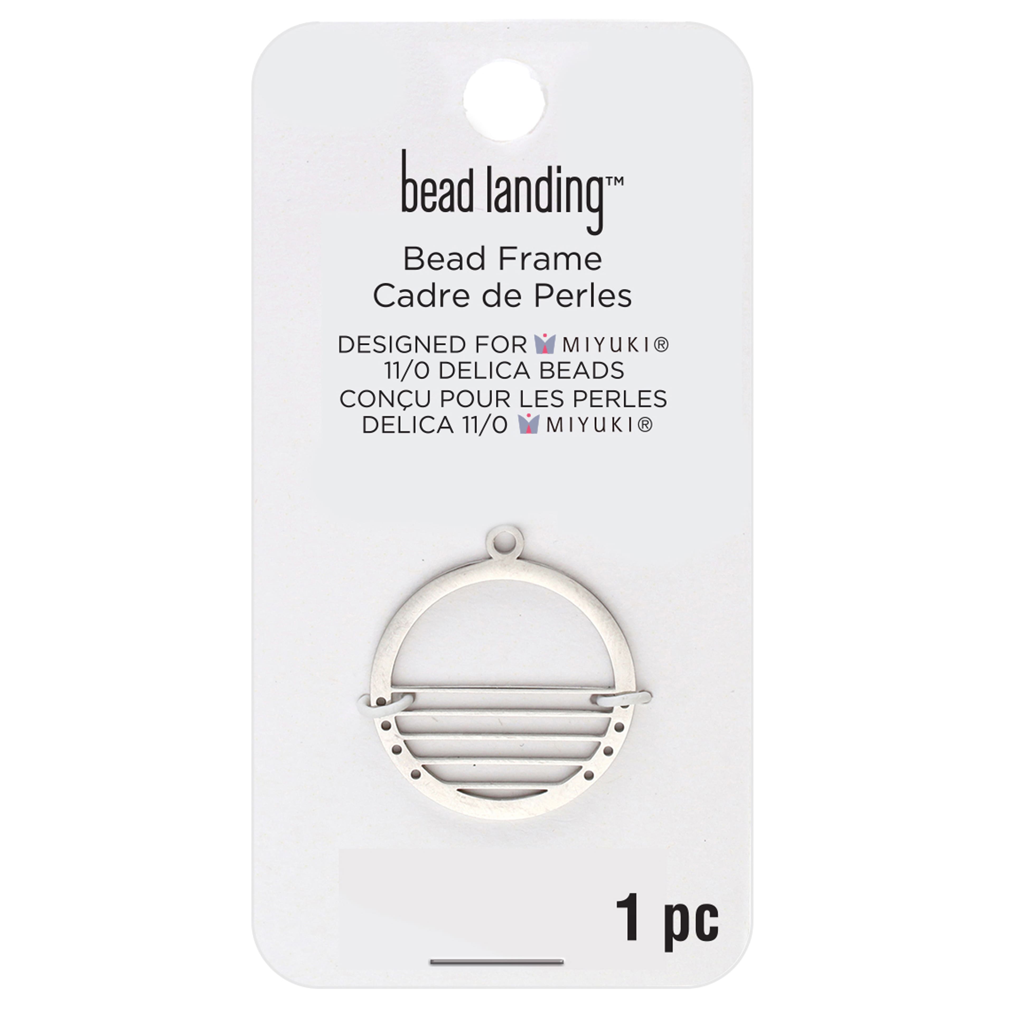 12 Pack: Rhodium Round Pendant Bead Frame by Bead Landing&#x2122;