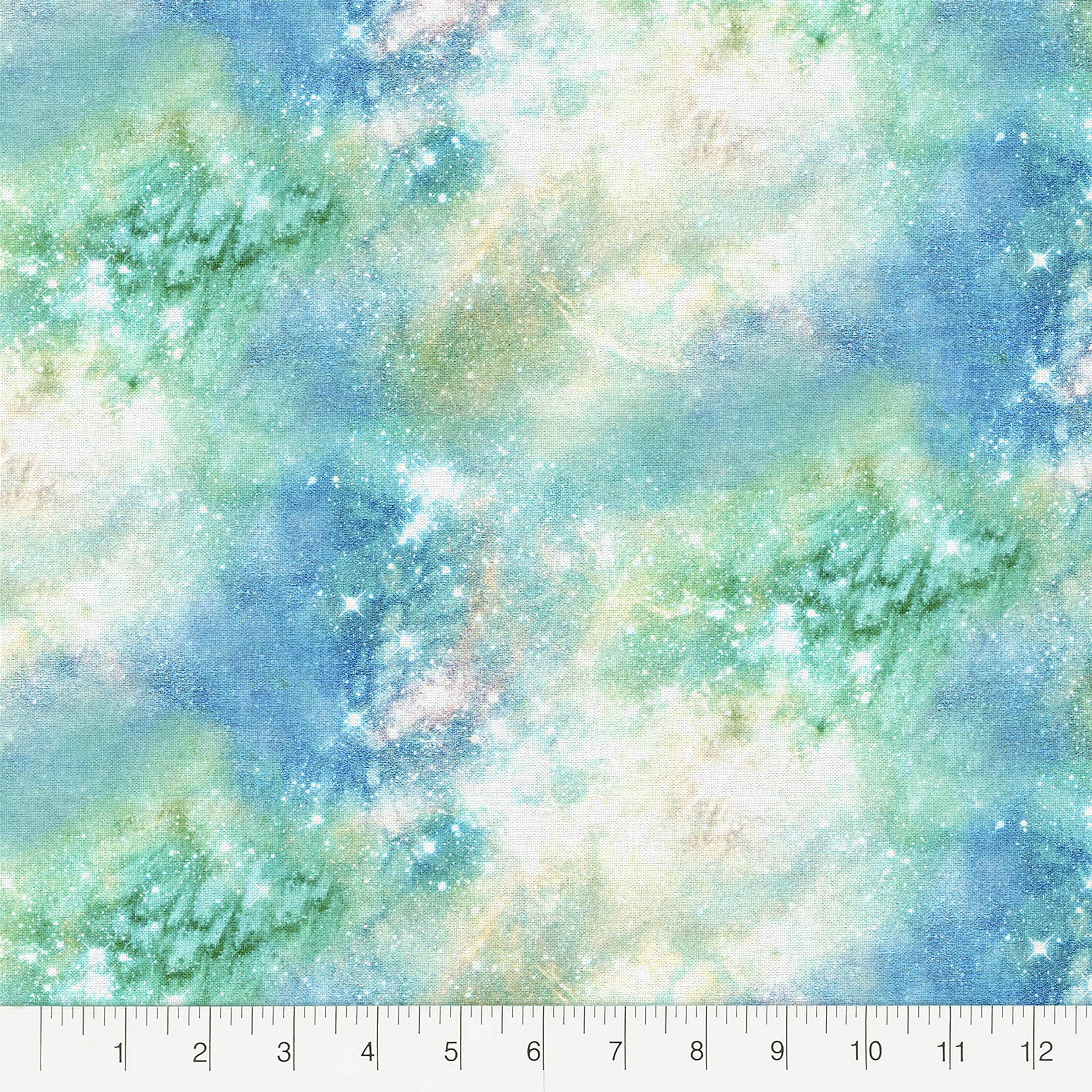 Fabric Editions Green Galaxy Cotton Fabric