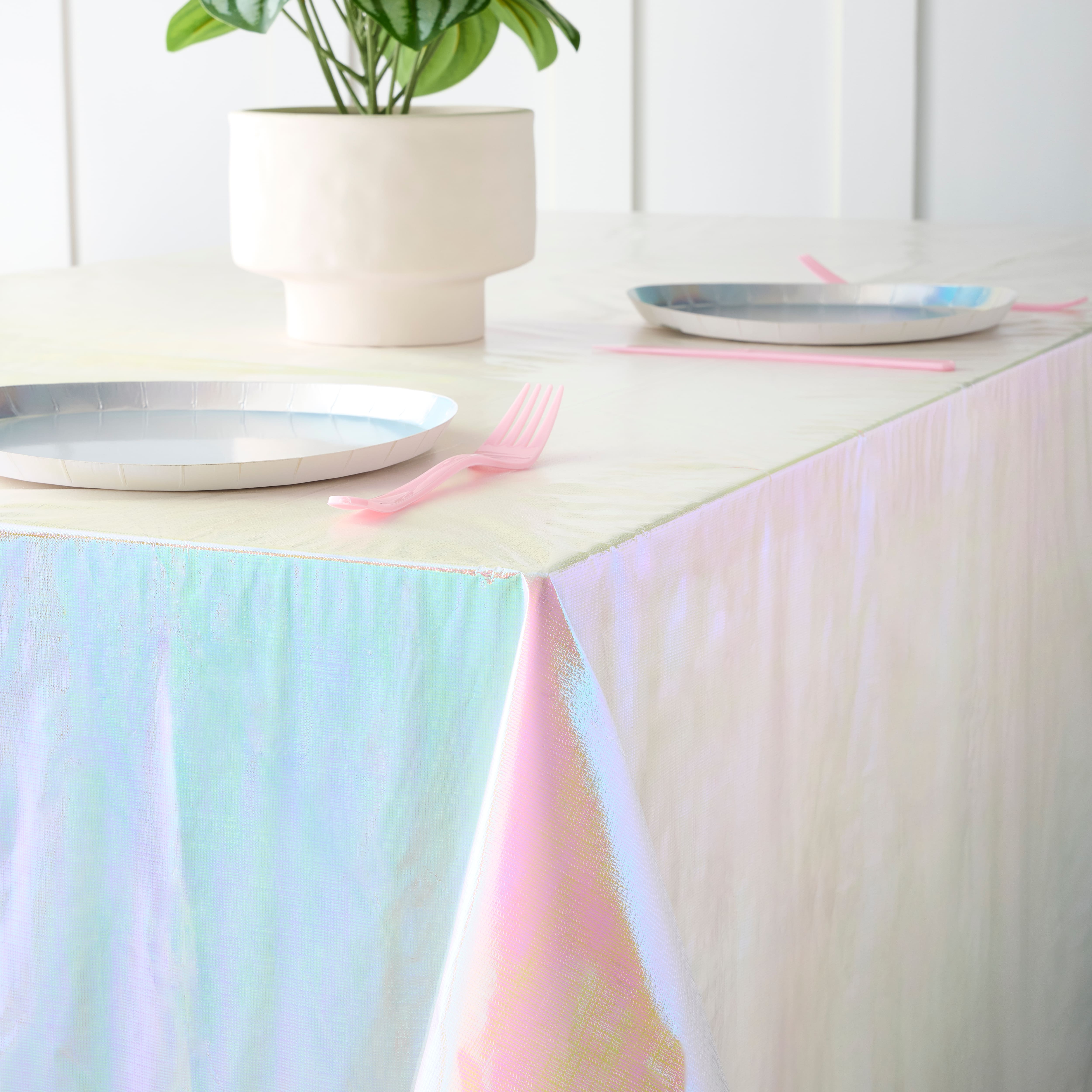 12 Pack: 9ft. Iridescent Table Cover by Celebrate It&#x2122;