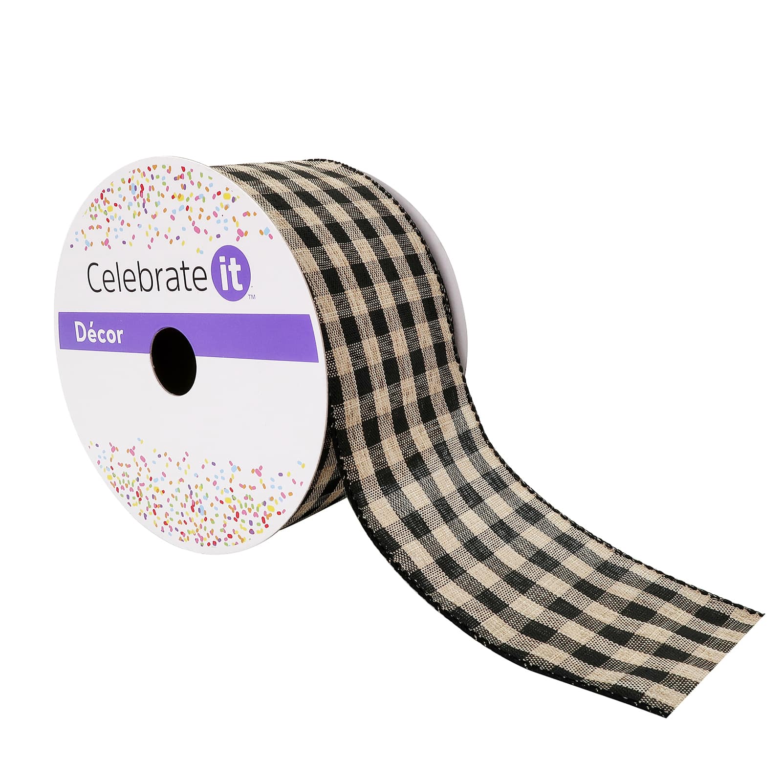12 Pack: 2.5" x 8.3yd. Gingham Wired Ribbon by Celebrate It™