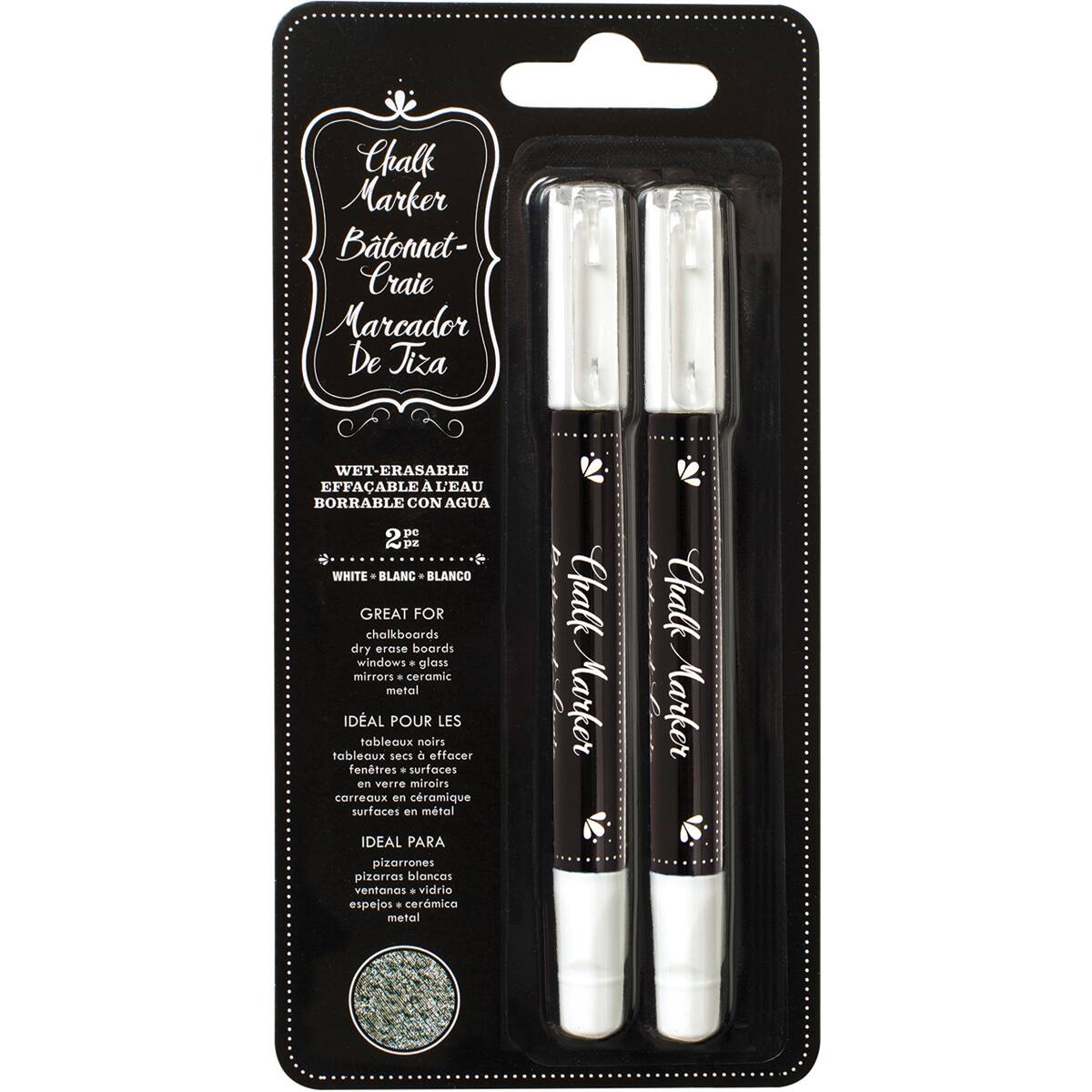 American Crafts™ White Erasable Chalk Markers, 2ct.
