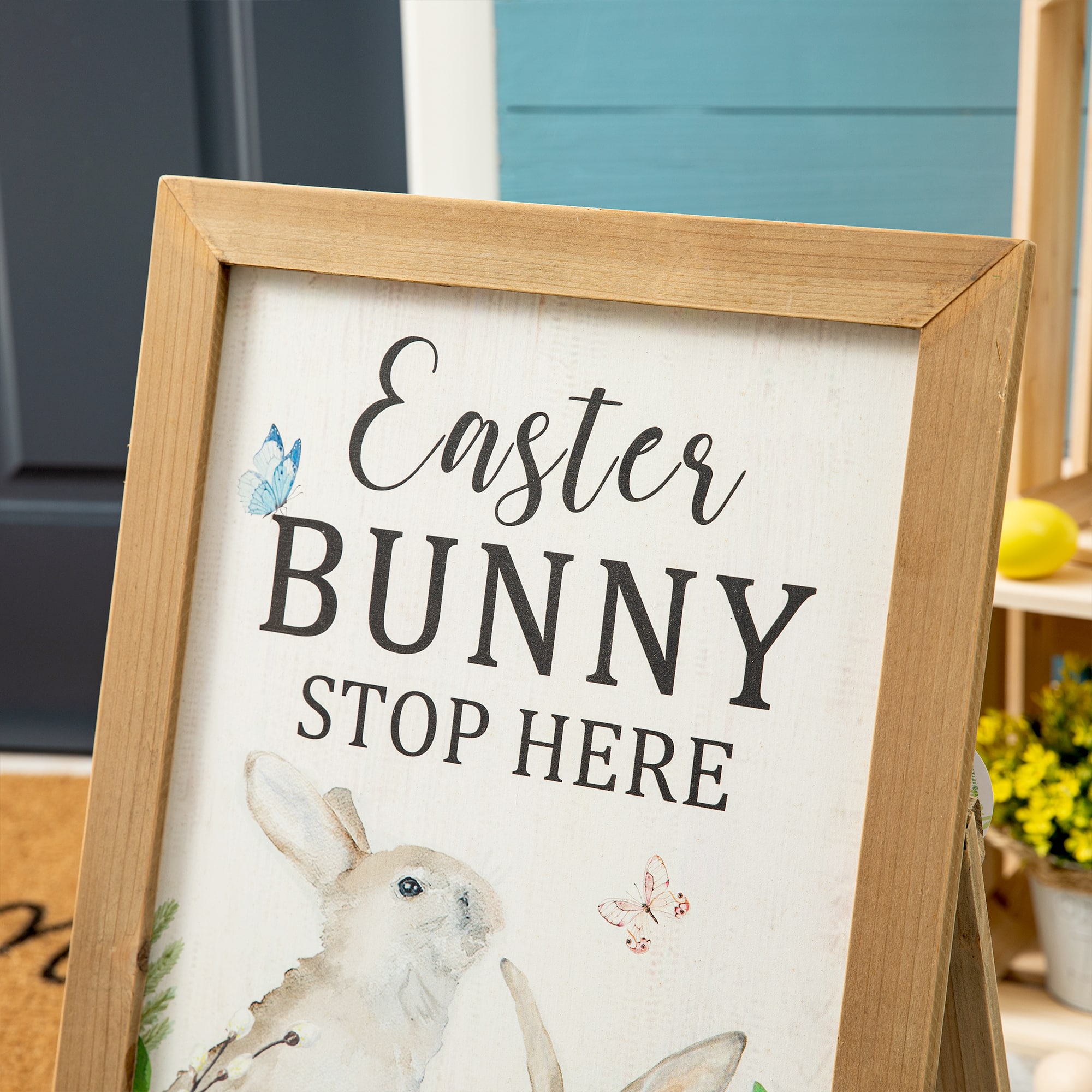 Glitzhome&#xAE; 24&#x22; Easter Wooden Porch Sign