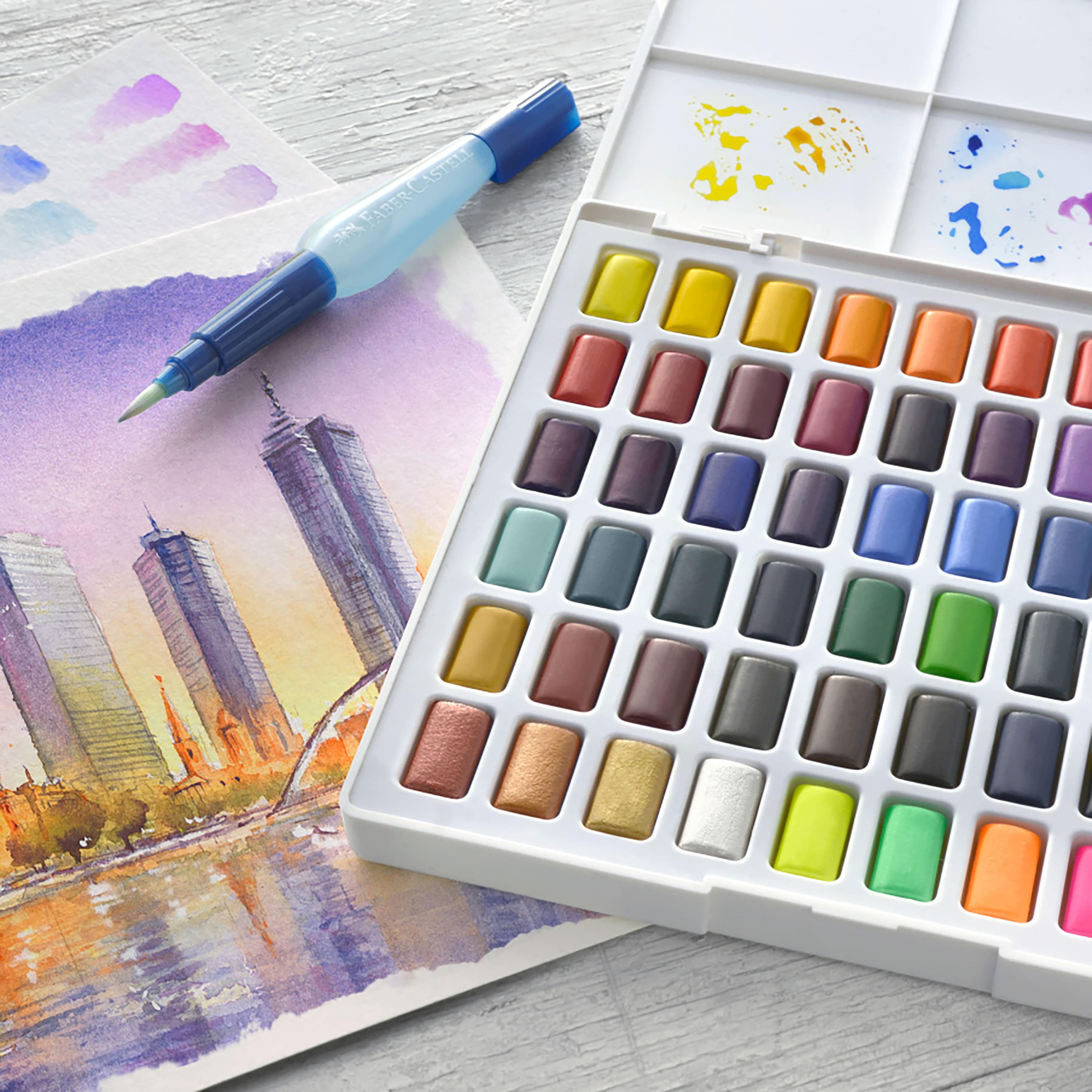 Faber-Castell 48 Color Watercolor Pan Set
