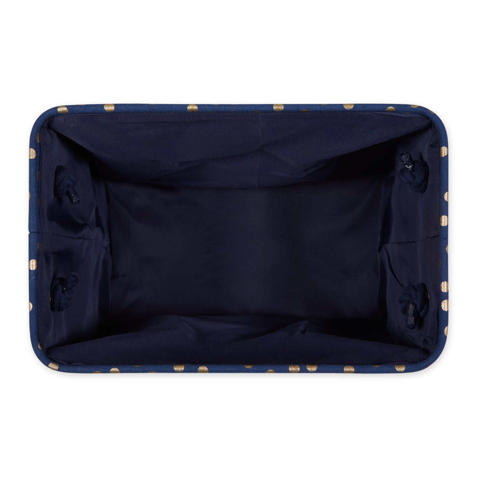Medium Polyester Rectangle Bin With Gold Dots