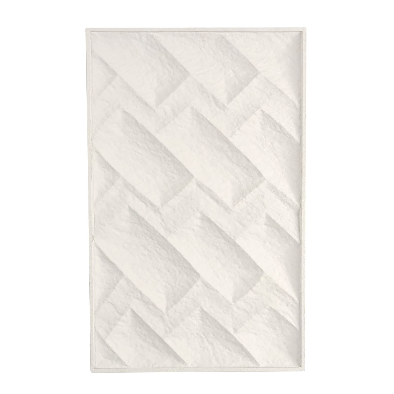 White metal geometric dimensional wall décor