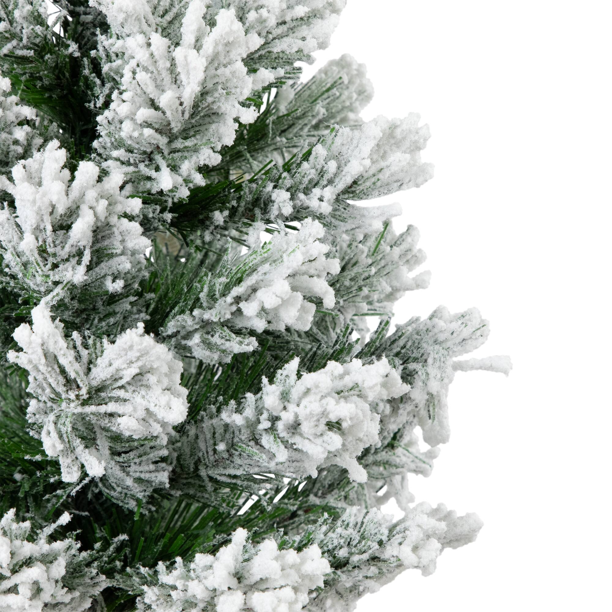 19" Unlit Full Flocked Angel Pine Artificial Mini Christmas Tree in Red Fabric Base
