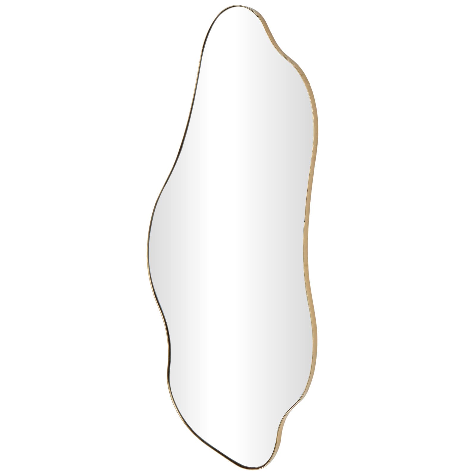 15" x 40" Gold Metal Wavy Room Wall Mirror