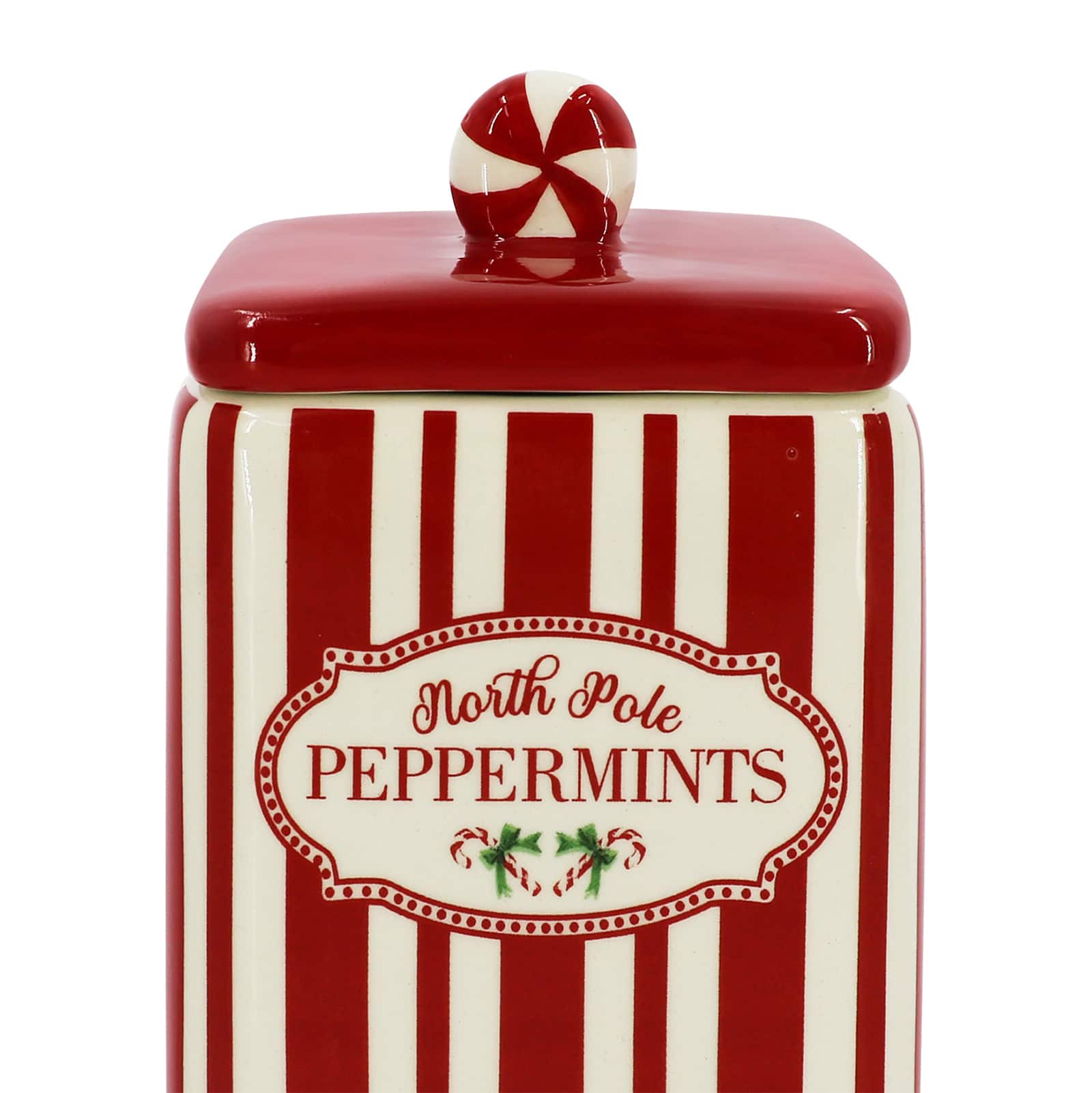 7.5&#x22; North Pole Peppermints Ceramic Container by Ashland&#xAE;