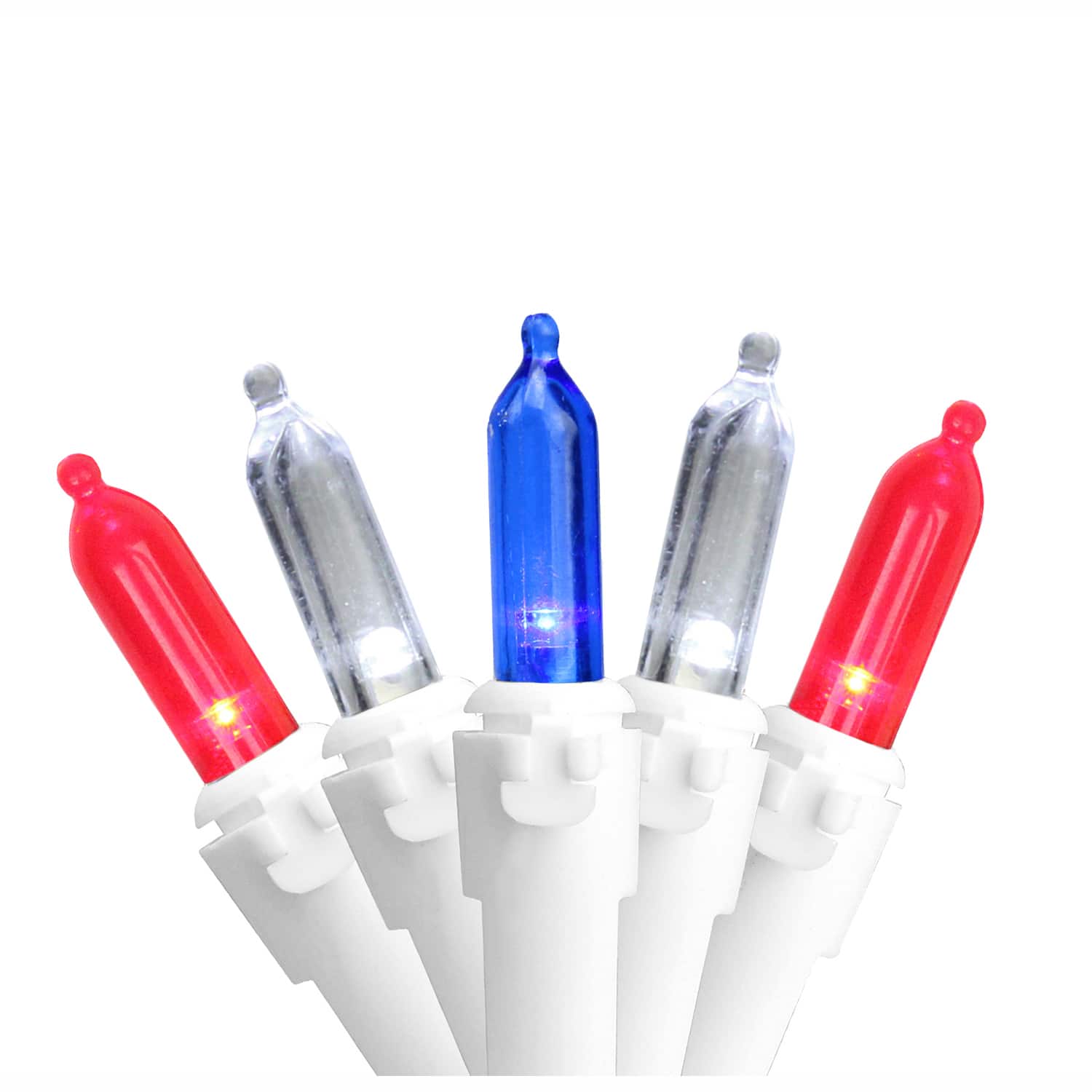 100ct. Red, White & Blue 4th of July LED Mini Light Set