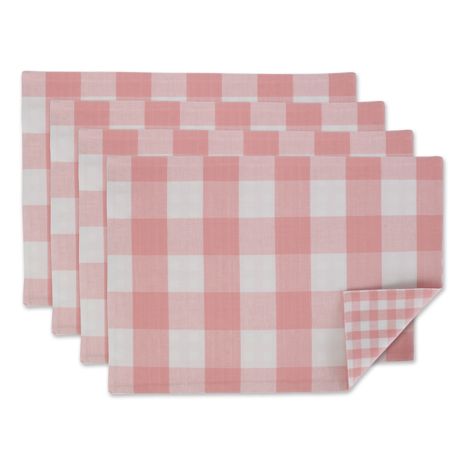 DII® Reversible Gingham & Buffalo Check Placemat Set, 4ct.