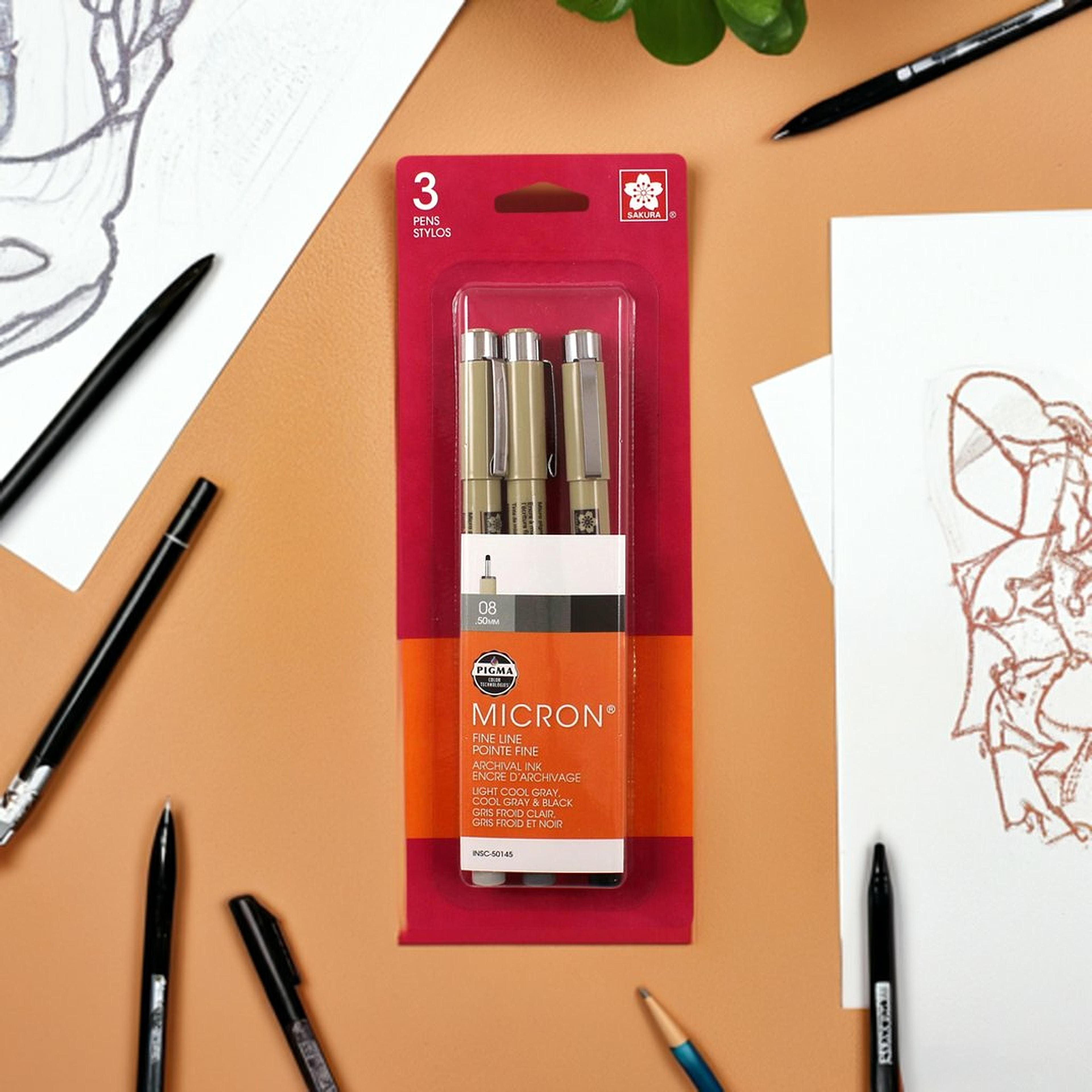 Pigma® Micron™ Black & Gray 3 Piece Fine Line Pen Set