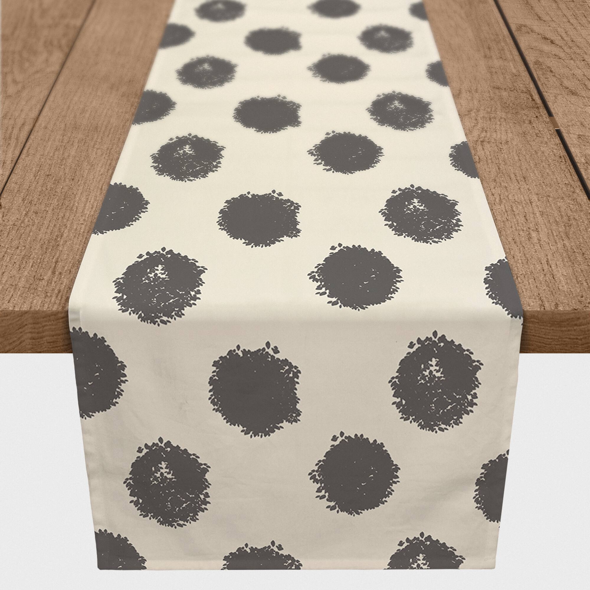 72" Polka Dots Cotton Twill Table Runner