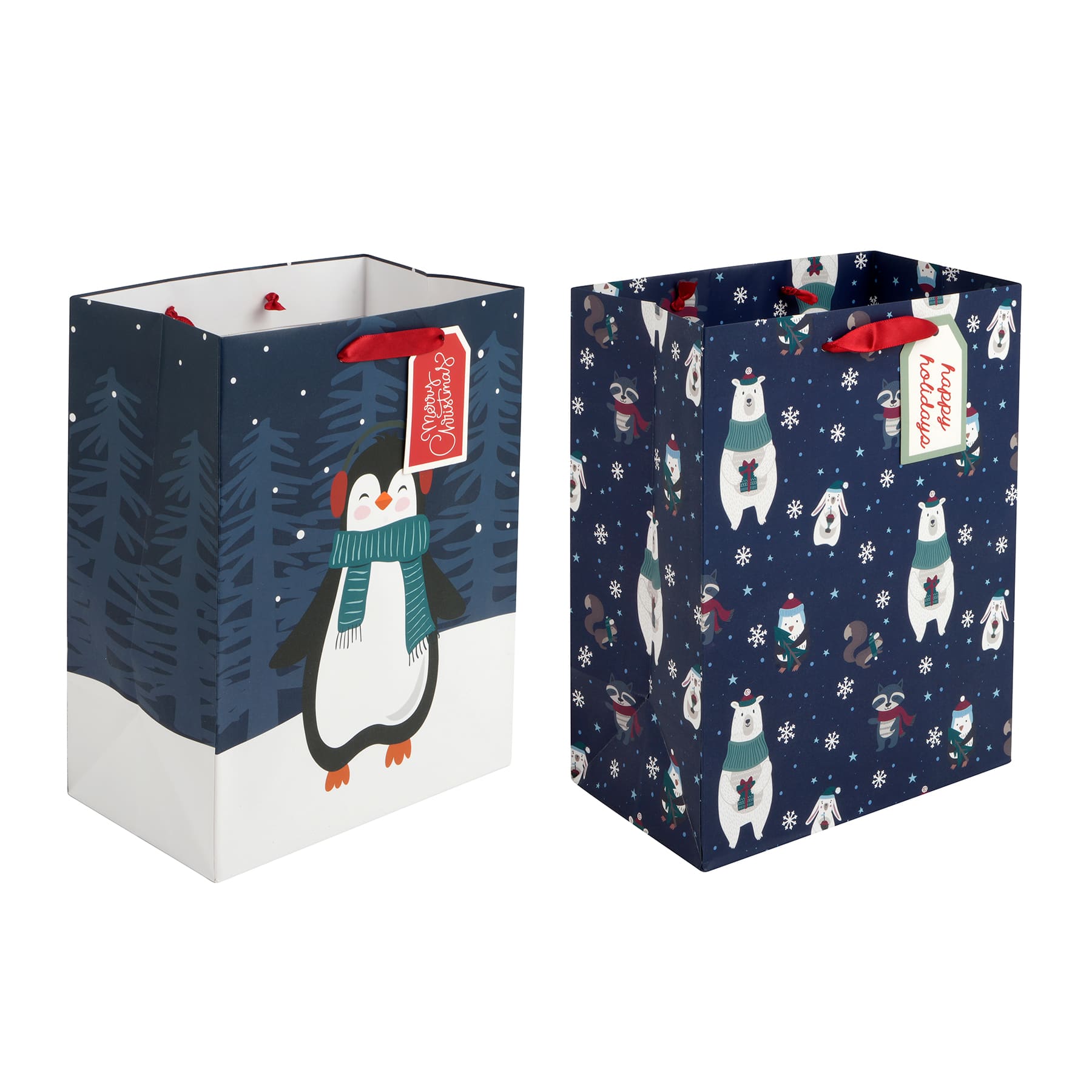 10&#x22; Christmas Animals Gift Bag Set by Celebrate It&#xAE;