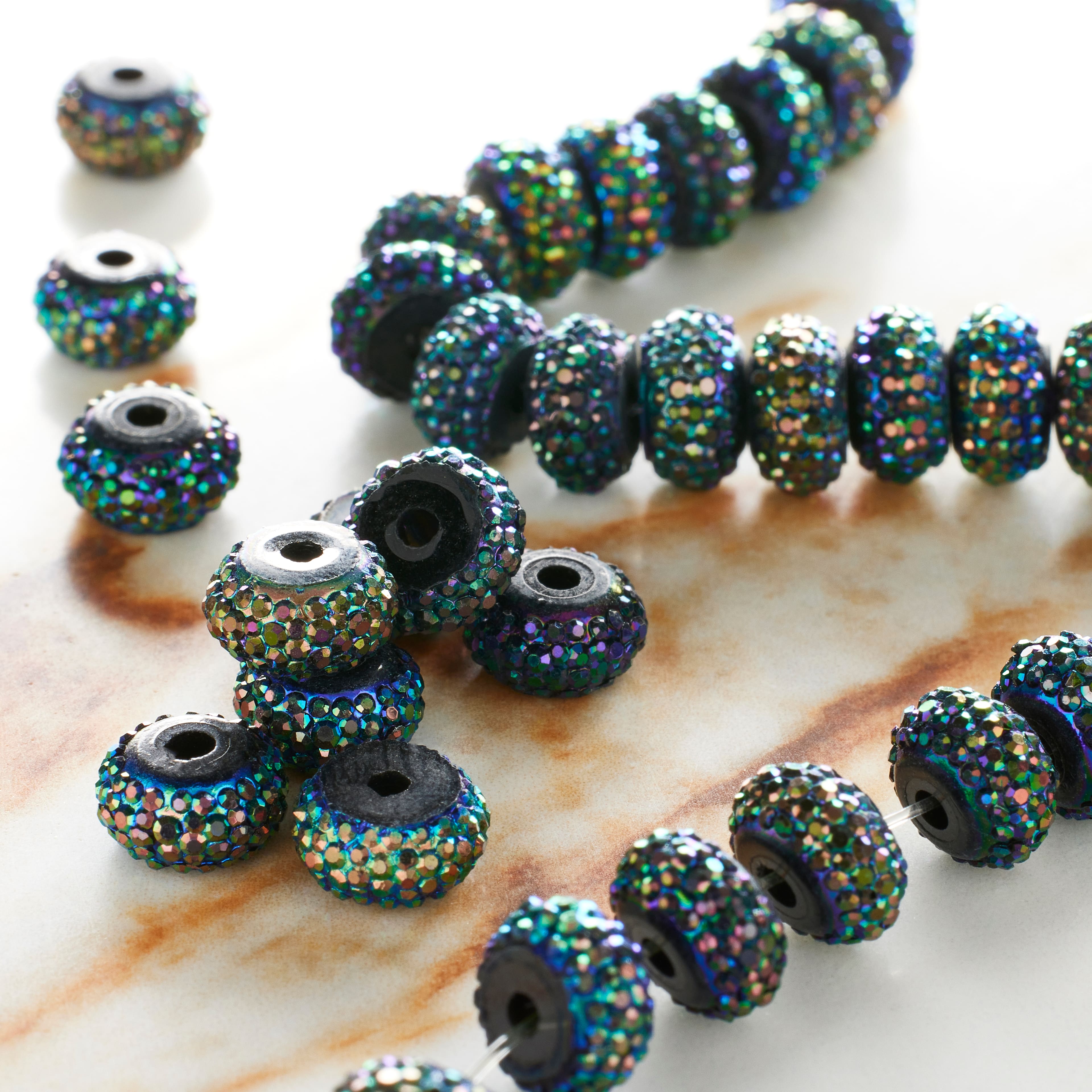 12 Pack: Purple Resin Rondelle Beads, 8mm by Bead Landing&#x2122;