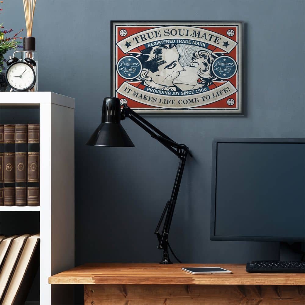 Stupell Industries True Soulmate Retro Black Framed Wall Art
