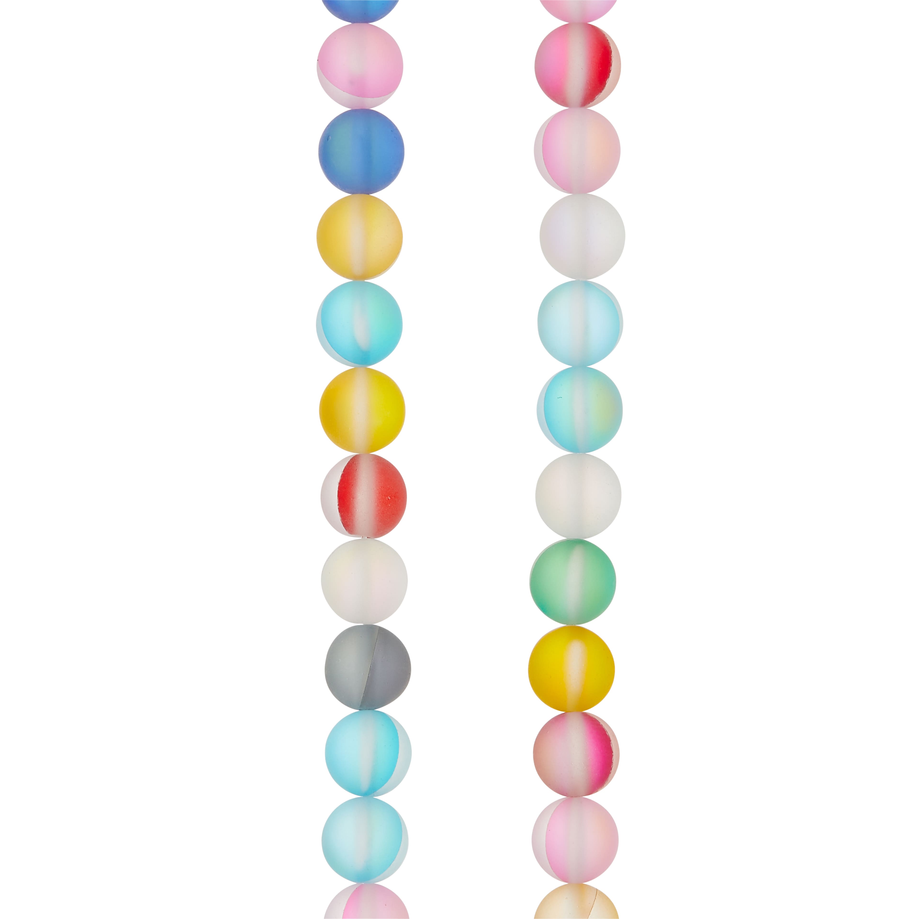 12 Pack: Multicolor Matte Glass Round Beads by Bead Landing™