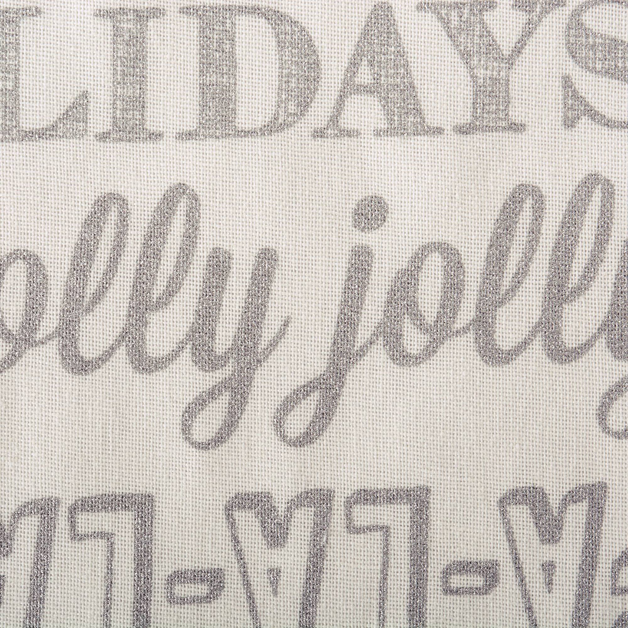 DII® 72" Silver Christmas Collage Table Runner