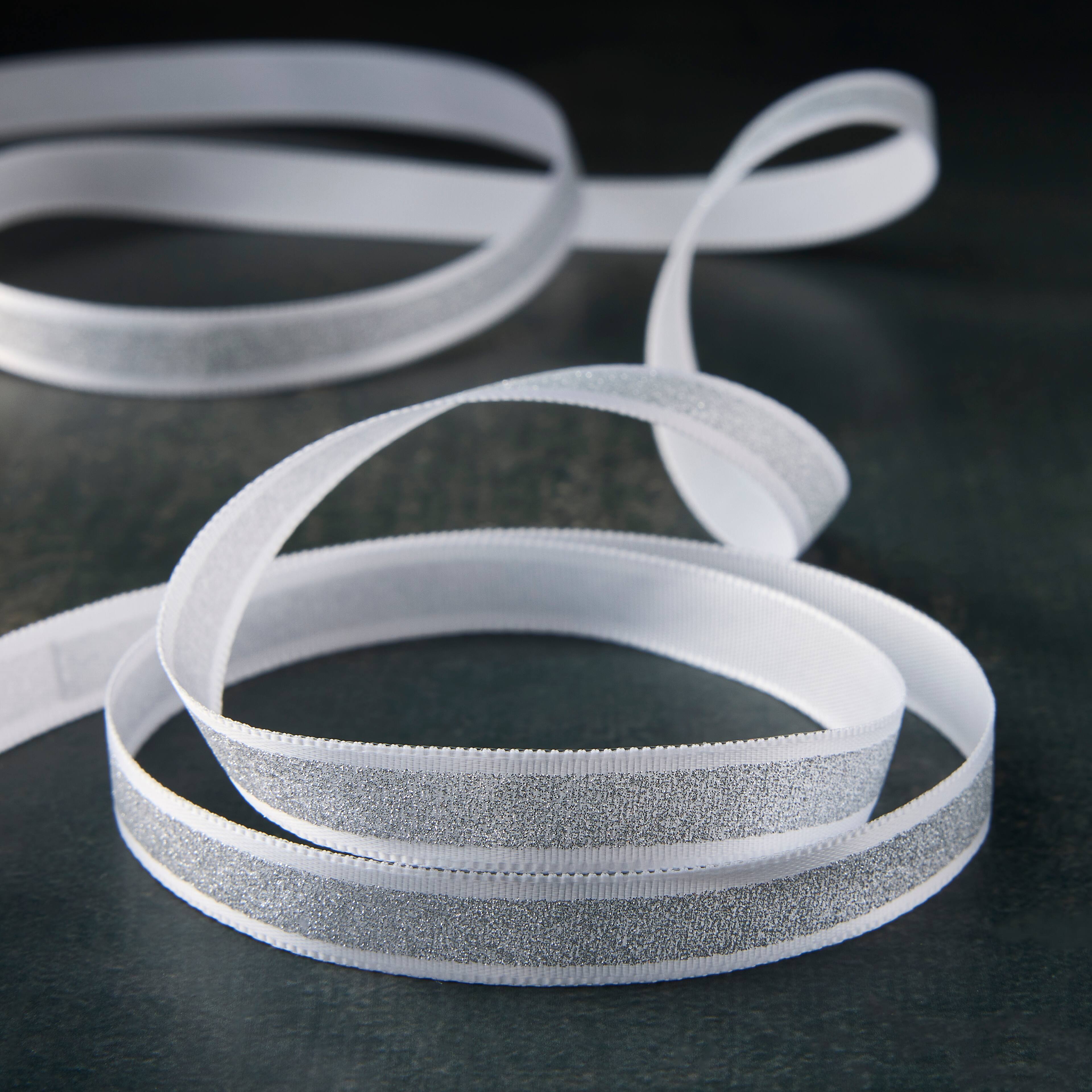 12 Pack: 3/8&#x22; x 7yd. Satin Glitter Ribbon by Celebrate It&#xAE;