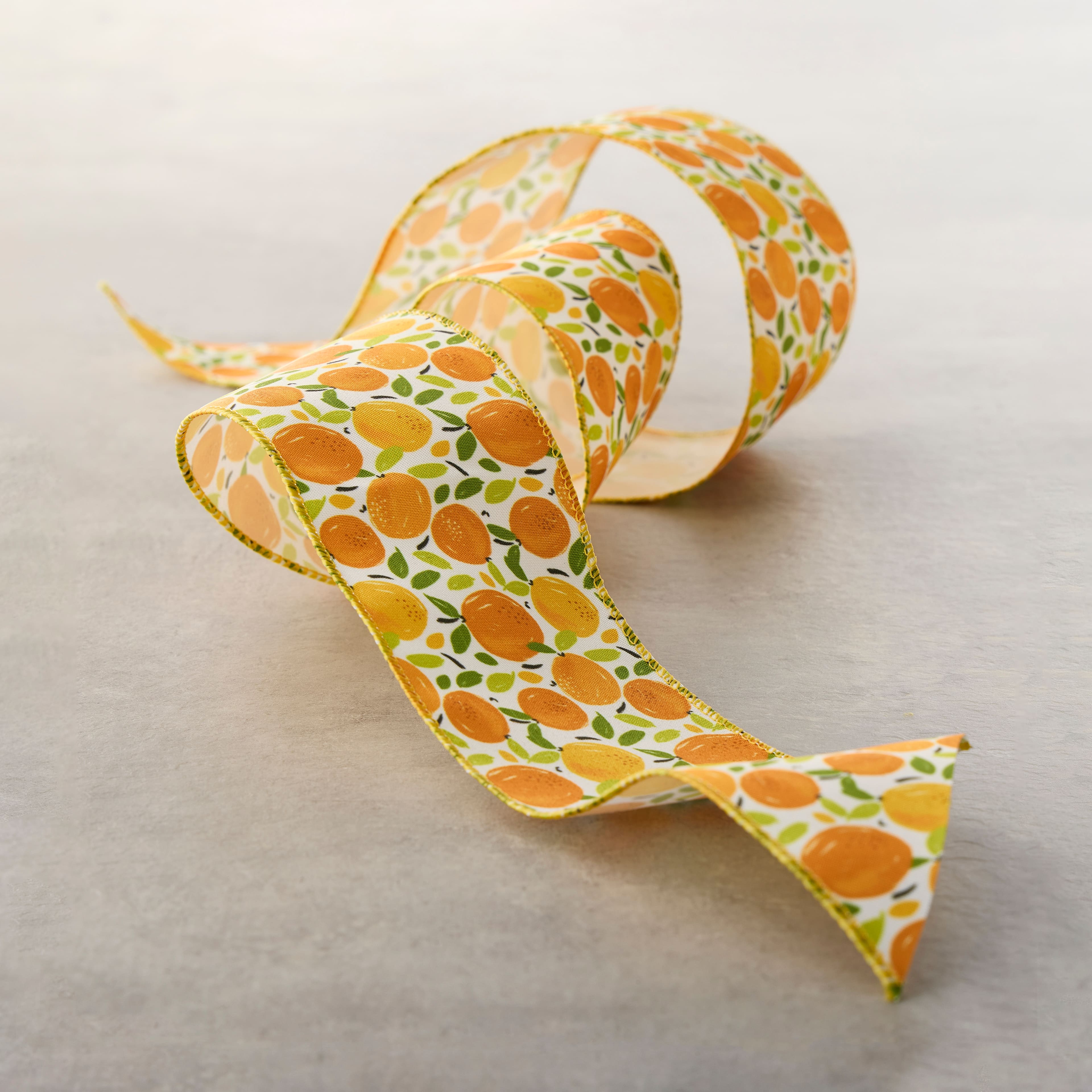 2.5&#x22; x 3yd. Wired Orange Print Ribbon by Celebrate It&#x2122; Classic