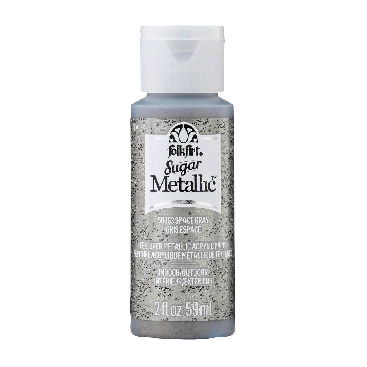 Folkart Sugar Metallics Crystal White 2 fl oz (50901) (DISCONTINUED Folkart Sugar Metallics Crystal White 2 fl oz (50901) (DISCONTINUED