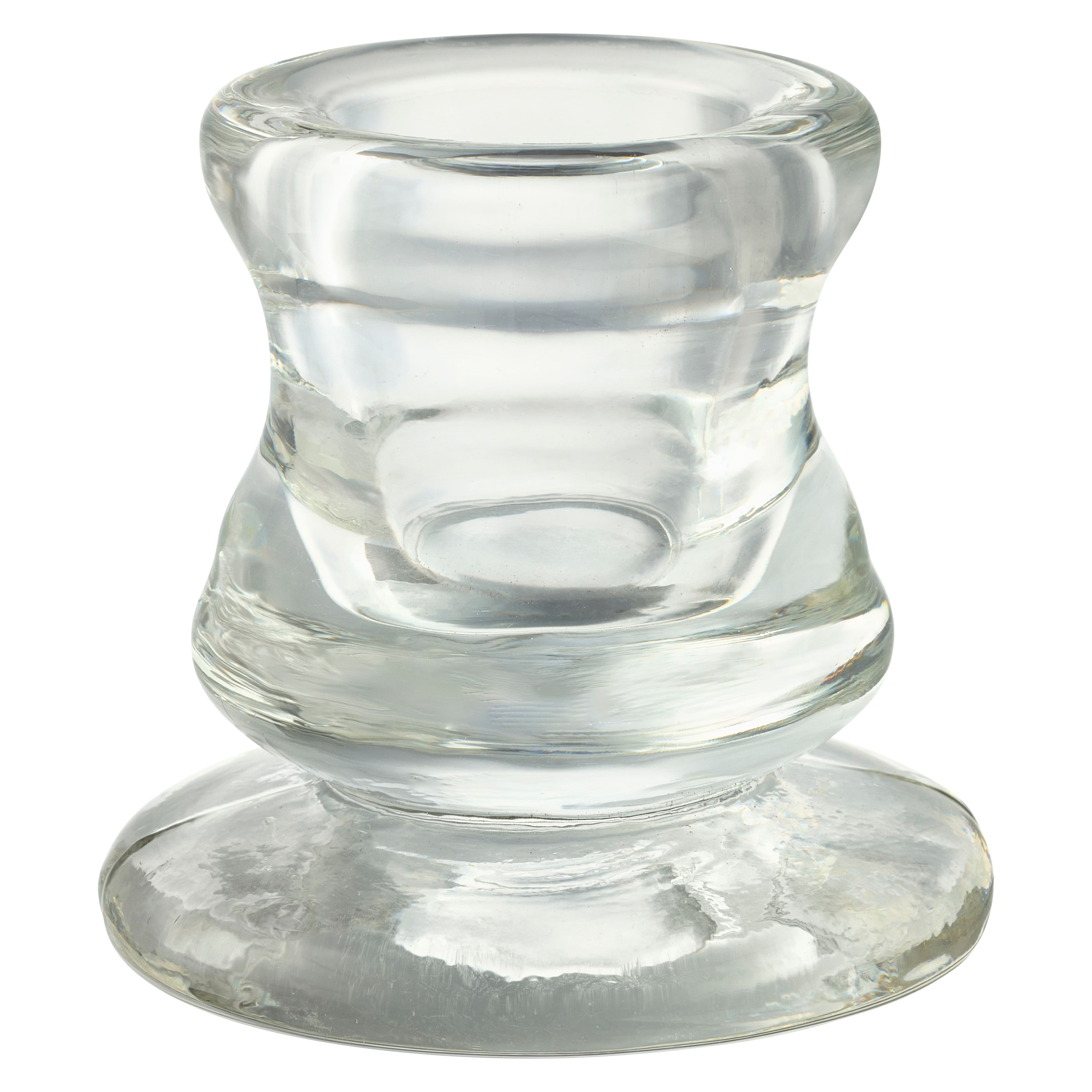 12 Pack: 2.25&#x22; Chunky Glass Taper Candle Holder by Ashland&#xAE;