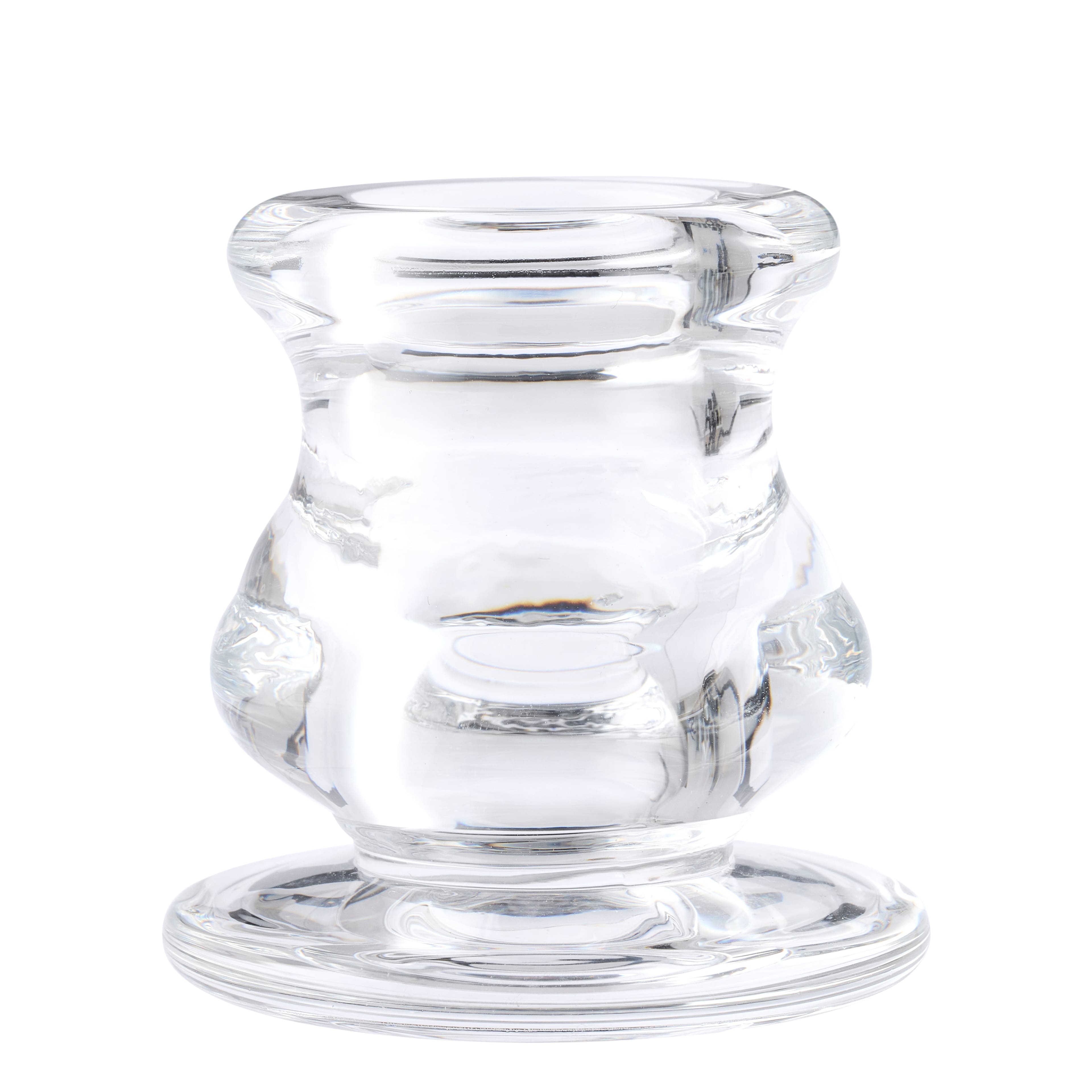 12 Pack: 2.25" Chunky Glass Taper Candle Holder by Ashland®
