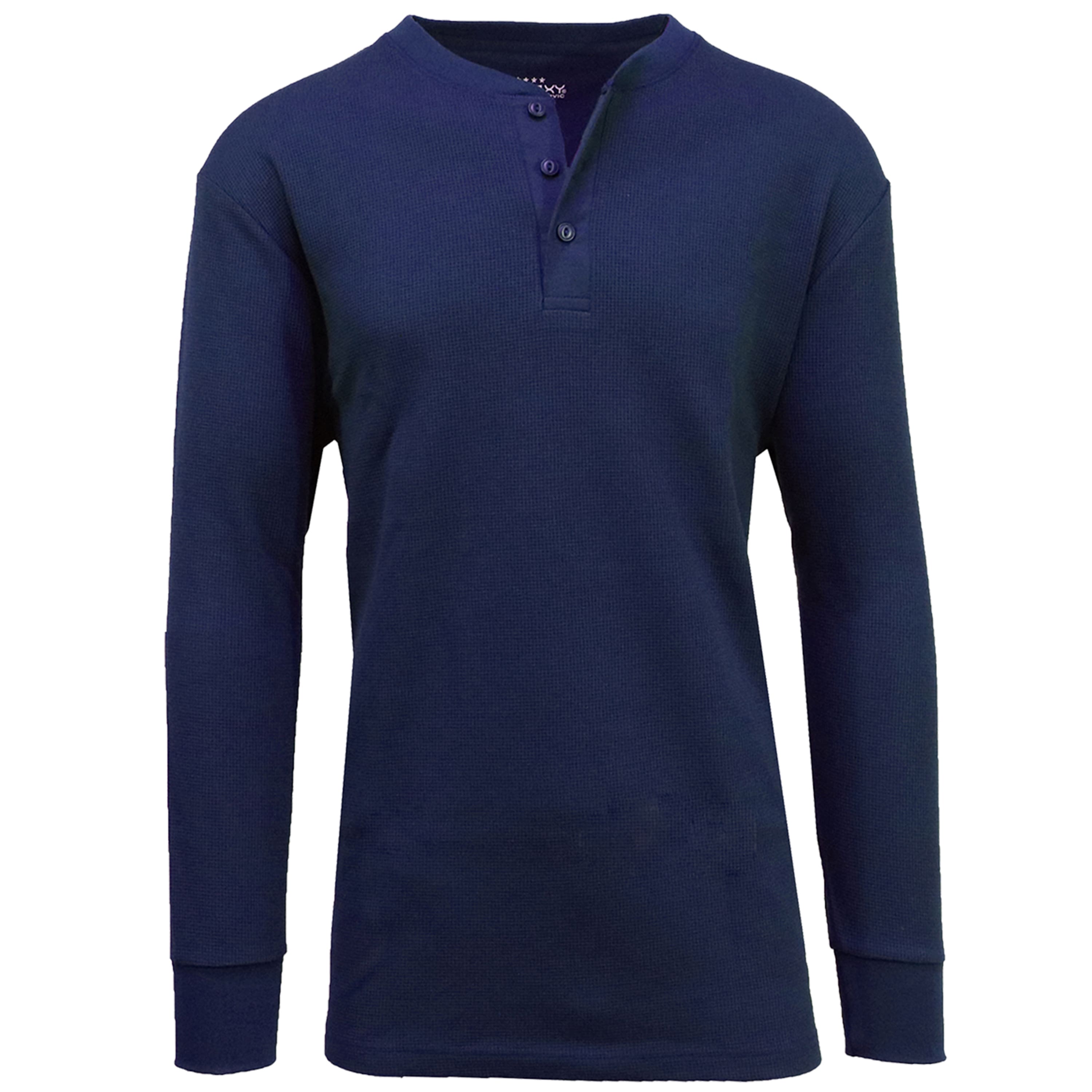 Men&#x27;s Long Sleeve Waffle-Knit Thermal Henley Shirt