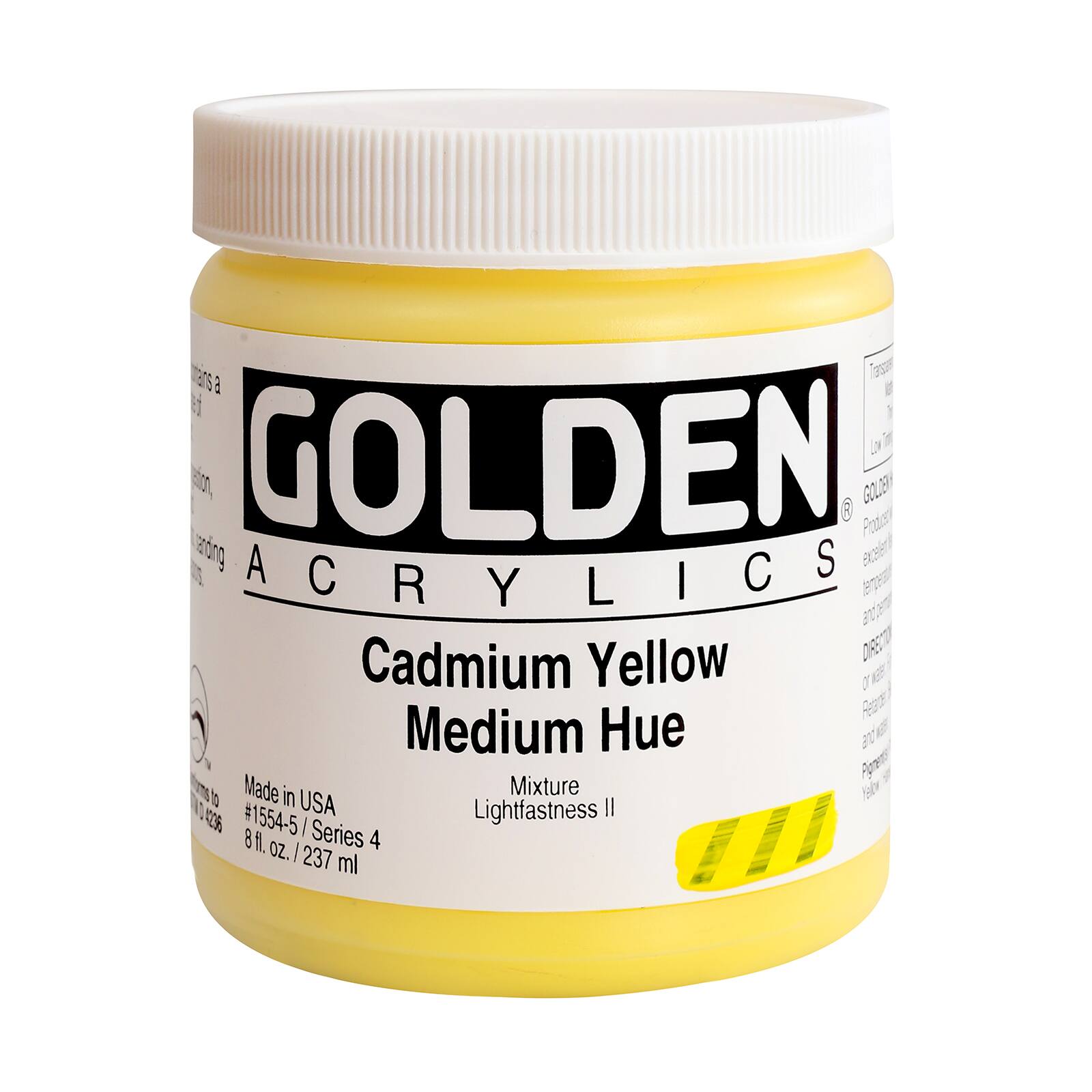 Golden Heavy Body Acrylic Paint, 8 oz in Cadmium Yellow Medium Hue