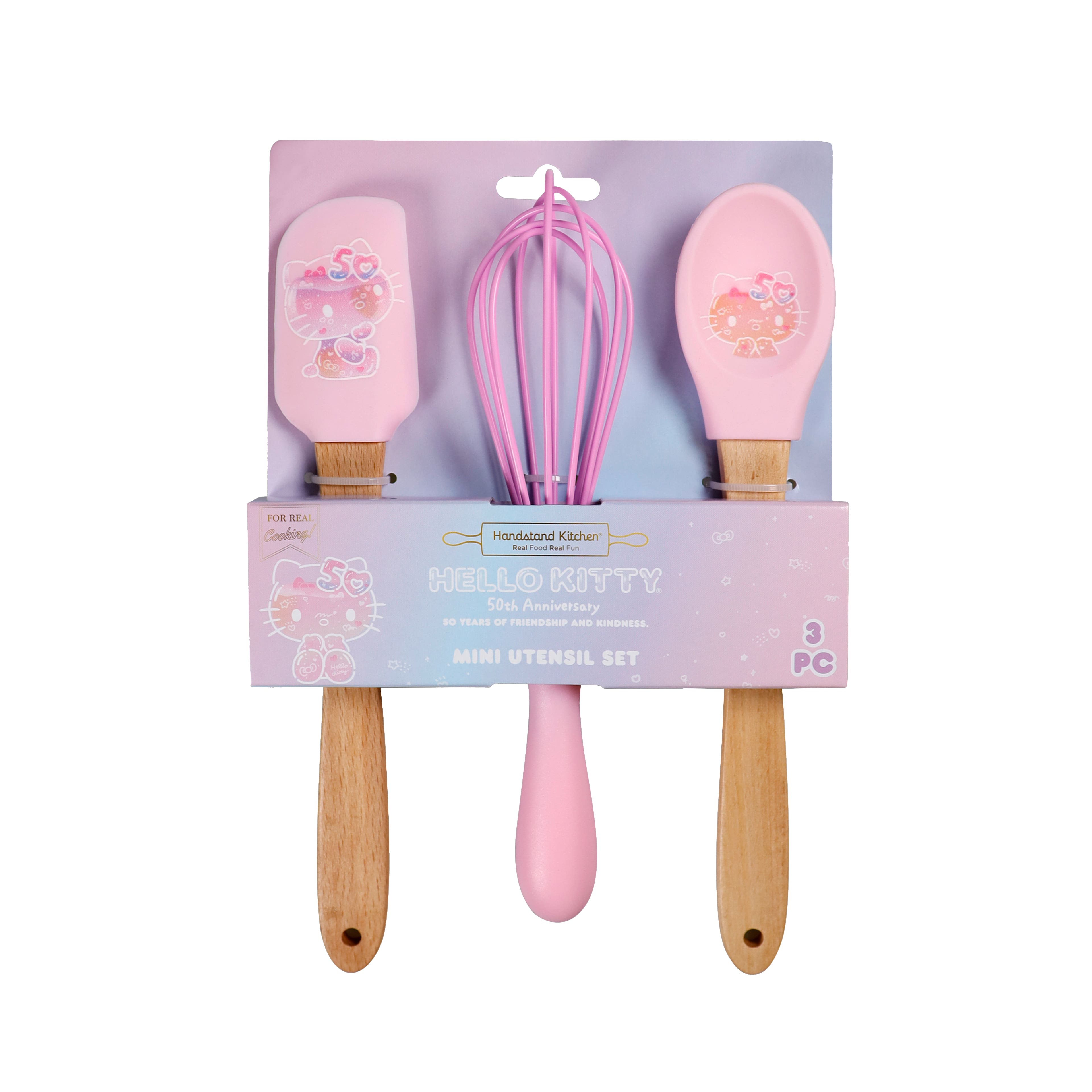 Handstand Kitchen Hello Kitty&#xAE; 50th Anniversary Mini 3 Piece Utensil Set