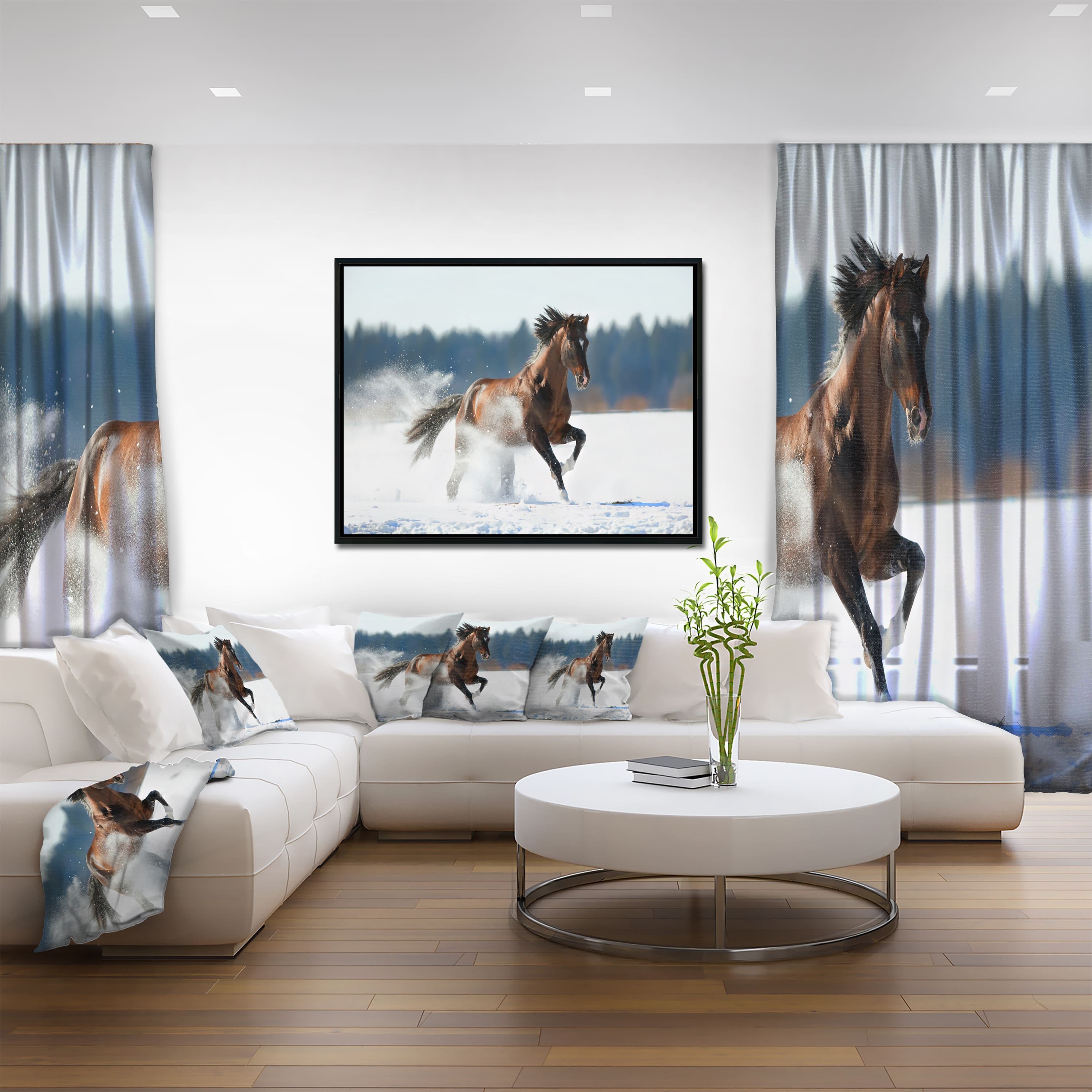 Designart - Horse Running in Winter