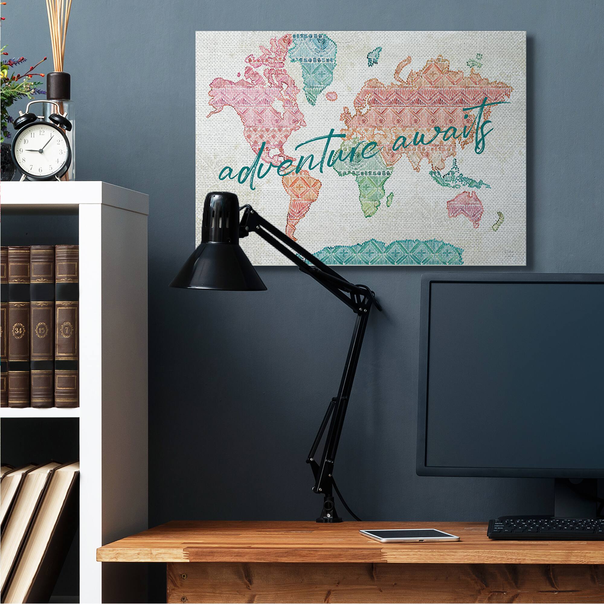 Stupell Industries Adventure Awaits World Map Canvas Wall Art
