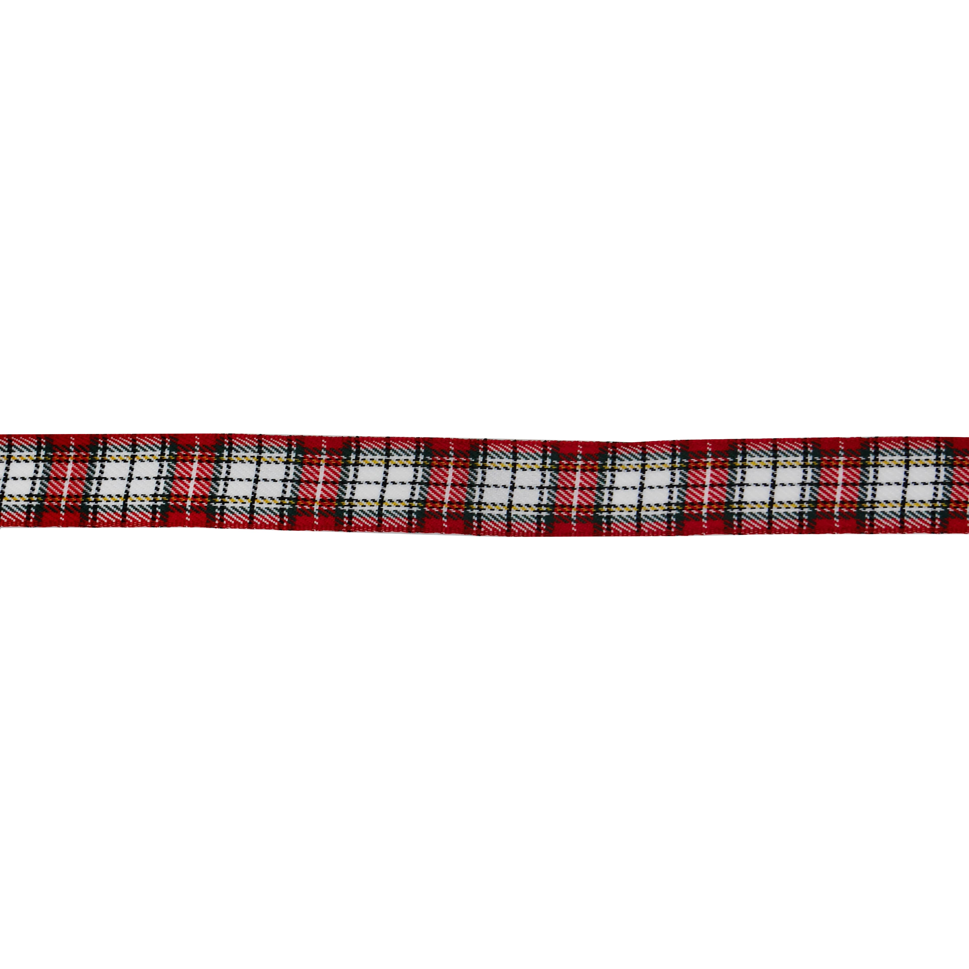 7/8&#x22; x 30ft. Red &#x26; White Plaid Ribbon by Celebrate It&#xAE;