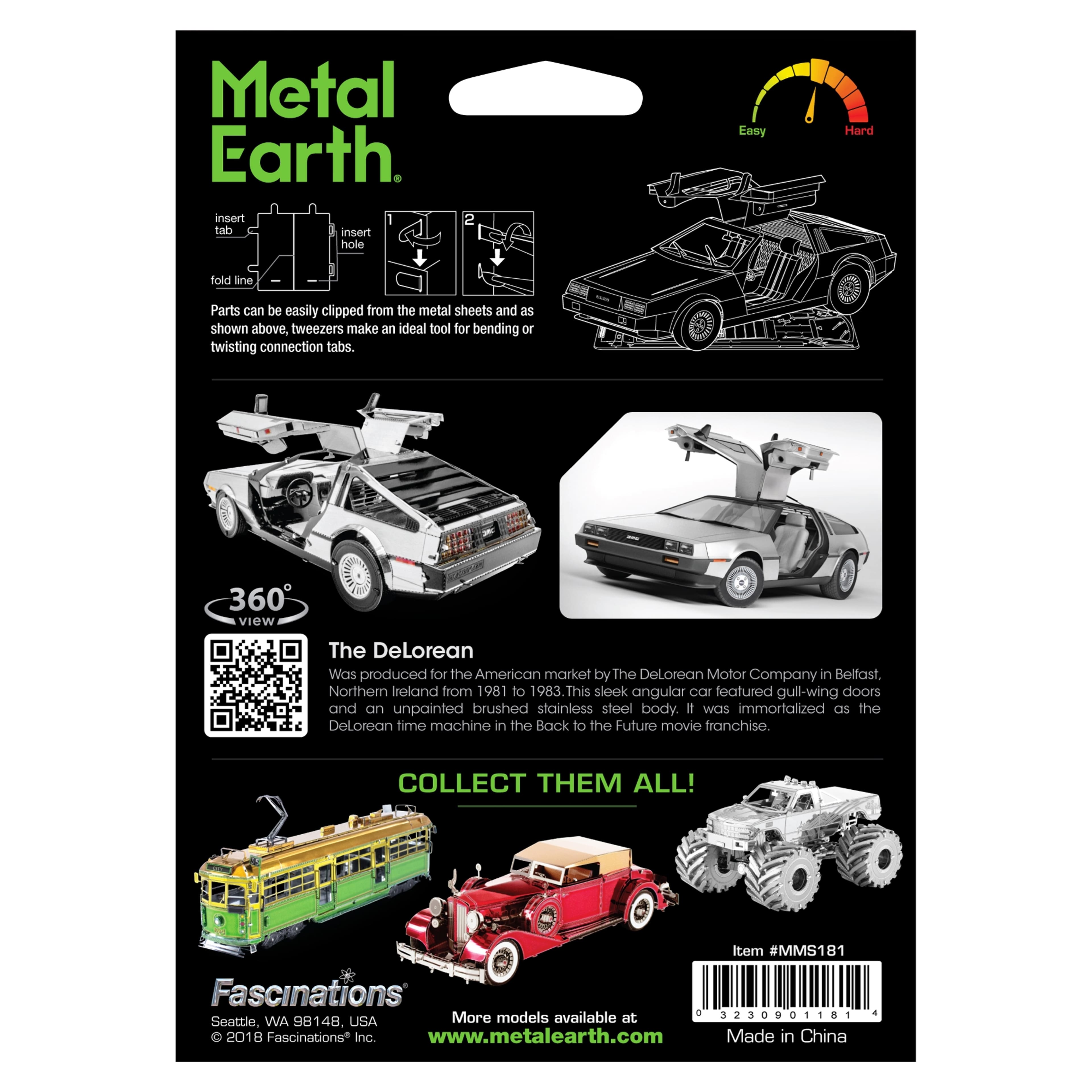 Metal Earth&#xAE; DeLorean Steel Model Kit