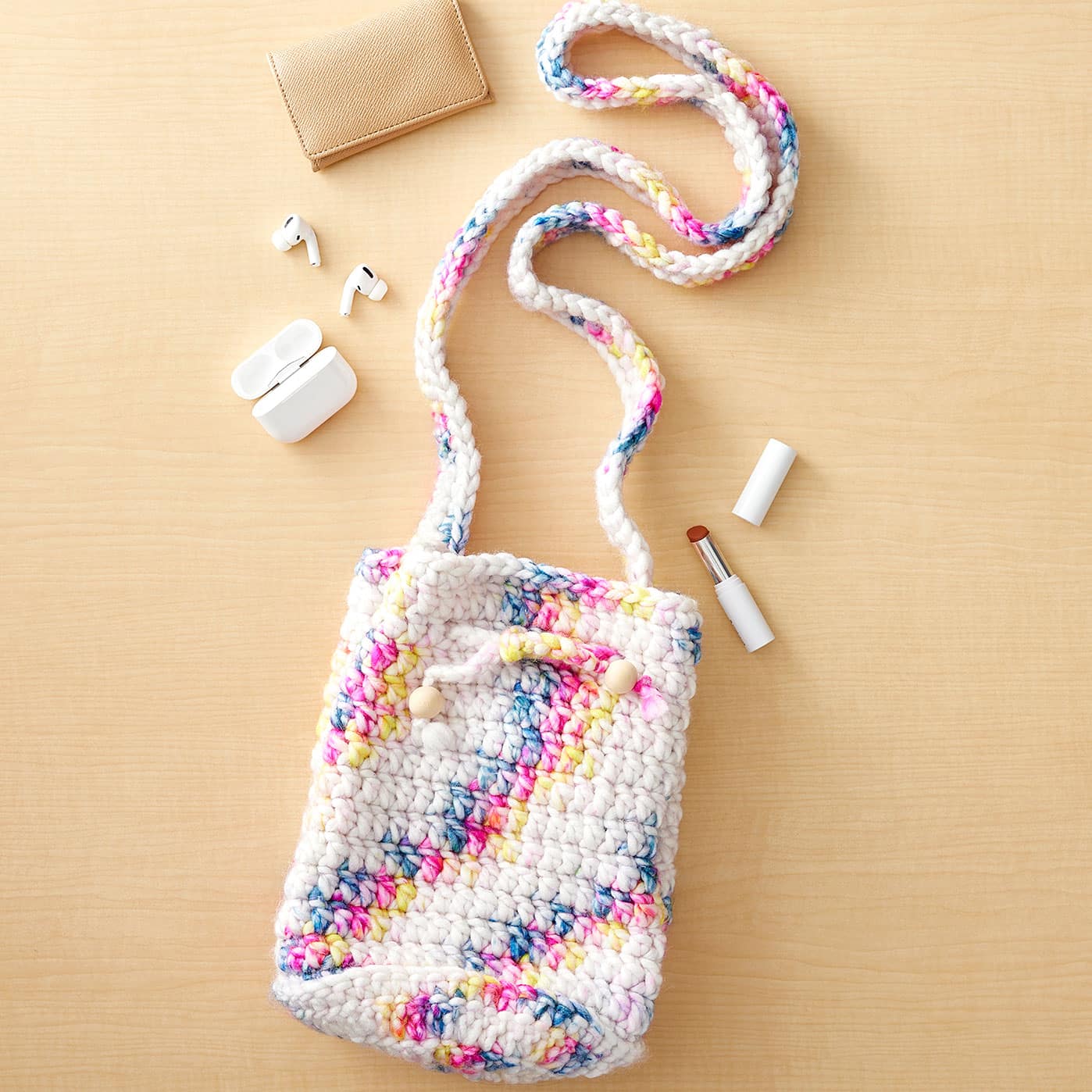 Loops & Threads® Twisted Tones™ Crochet Drawstring Bag, Projects