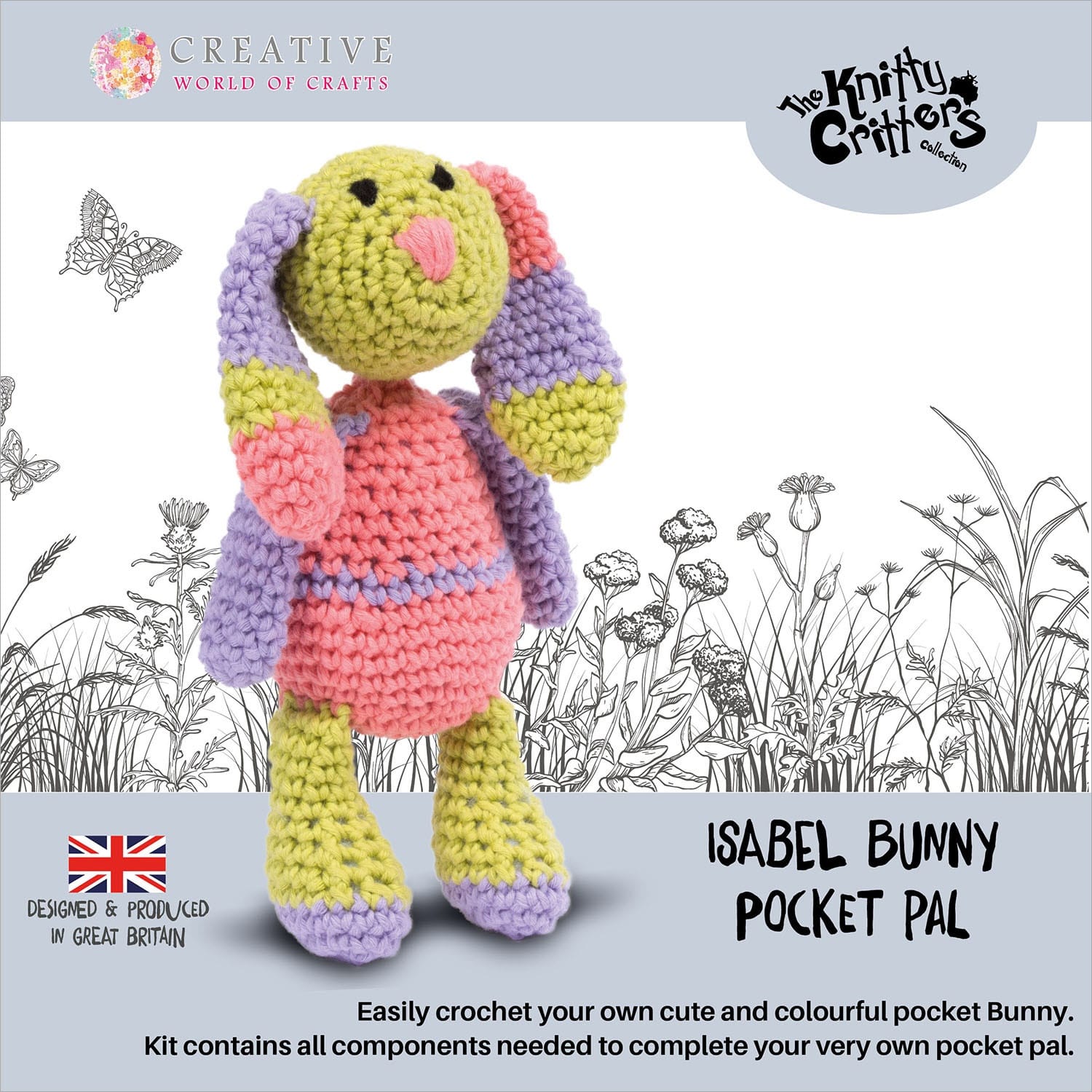 Knitty Critters Basket Buddies Betty Bunny One Size 