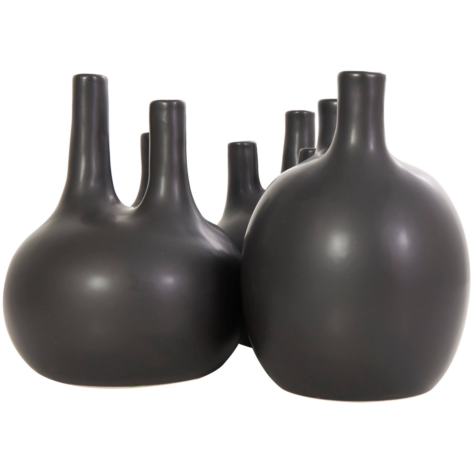 CosmoLiving by Cosmopolitan Black Round Ceramic Bud Vase Set