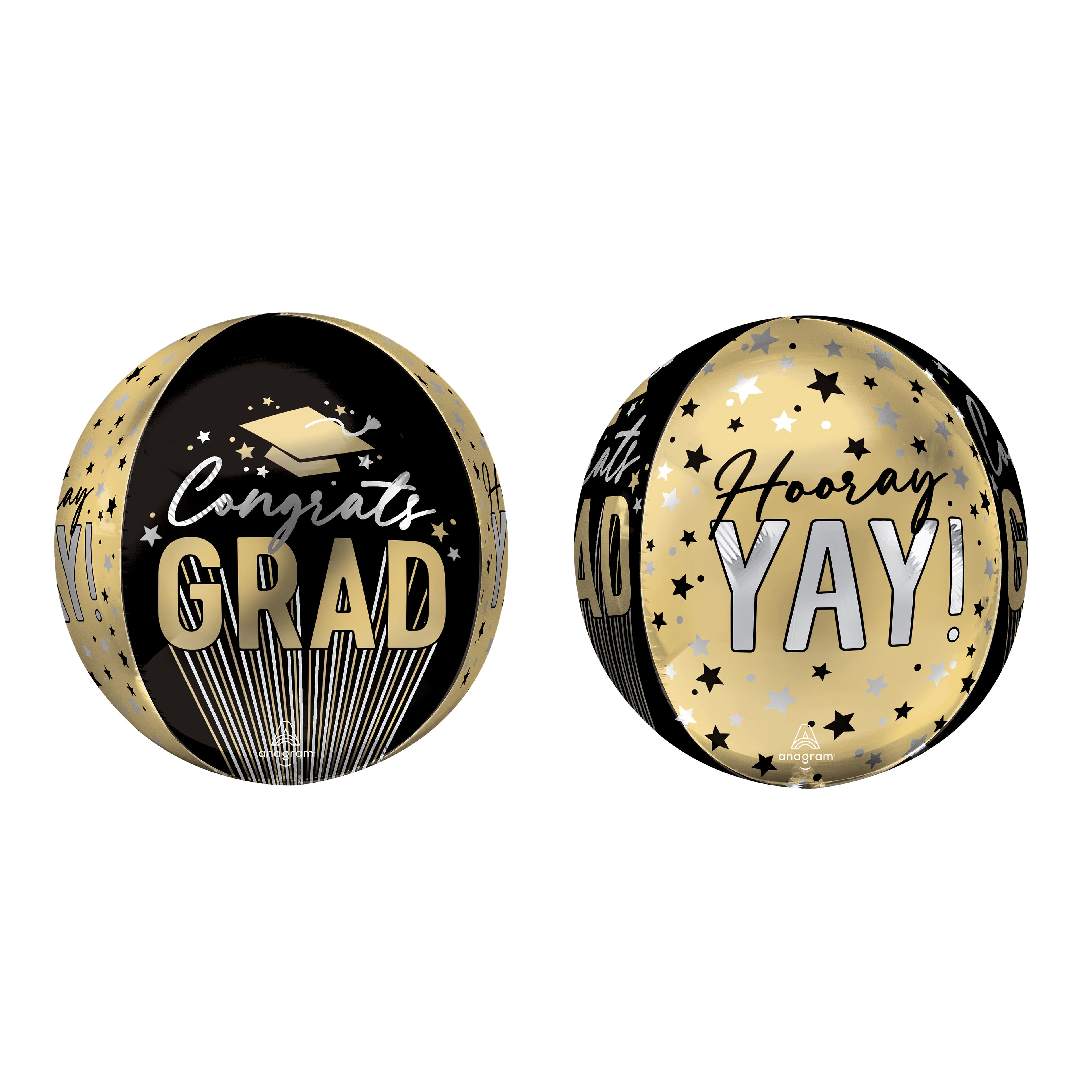 16" Stripes on Stripes Grad Foil Balloon
